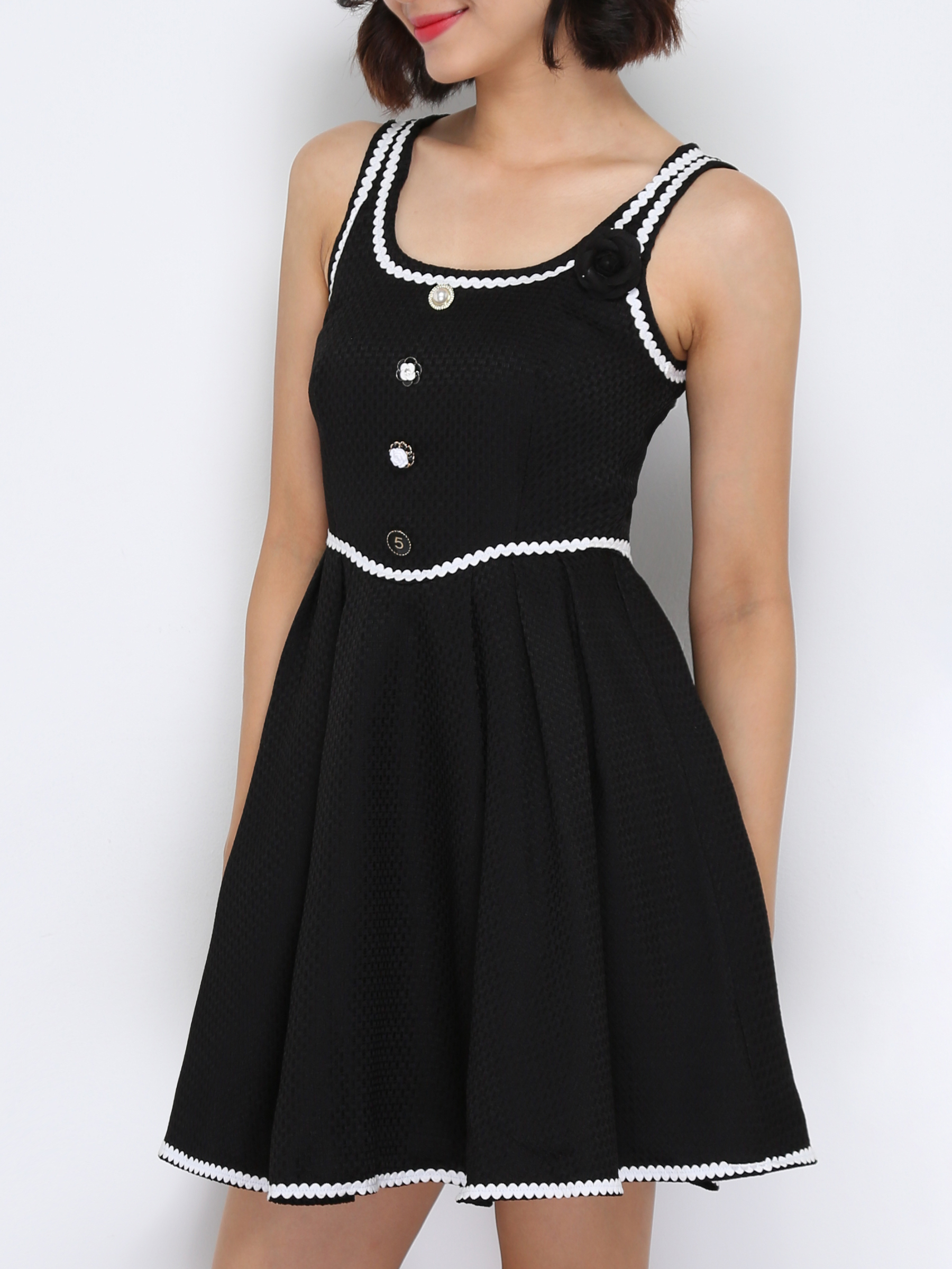 Elegant With Decorative Flower Dress 33610