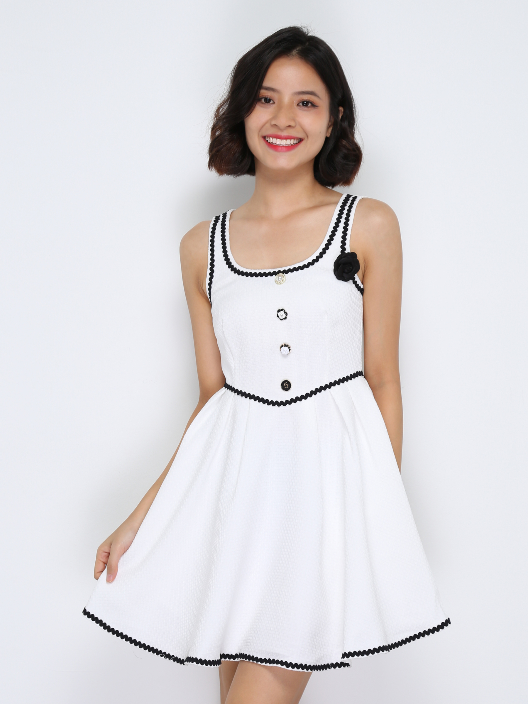 Elegant With Decorative Flower Dress 33610