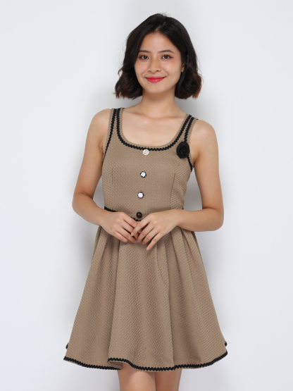 Elegant With Decorative Flower Dress 33610