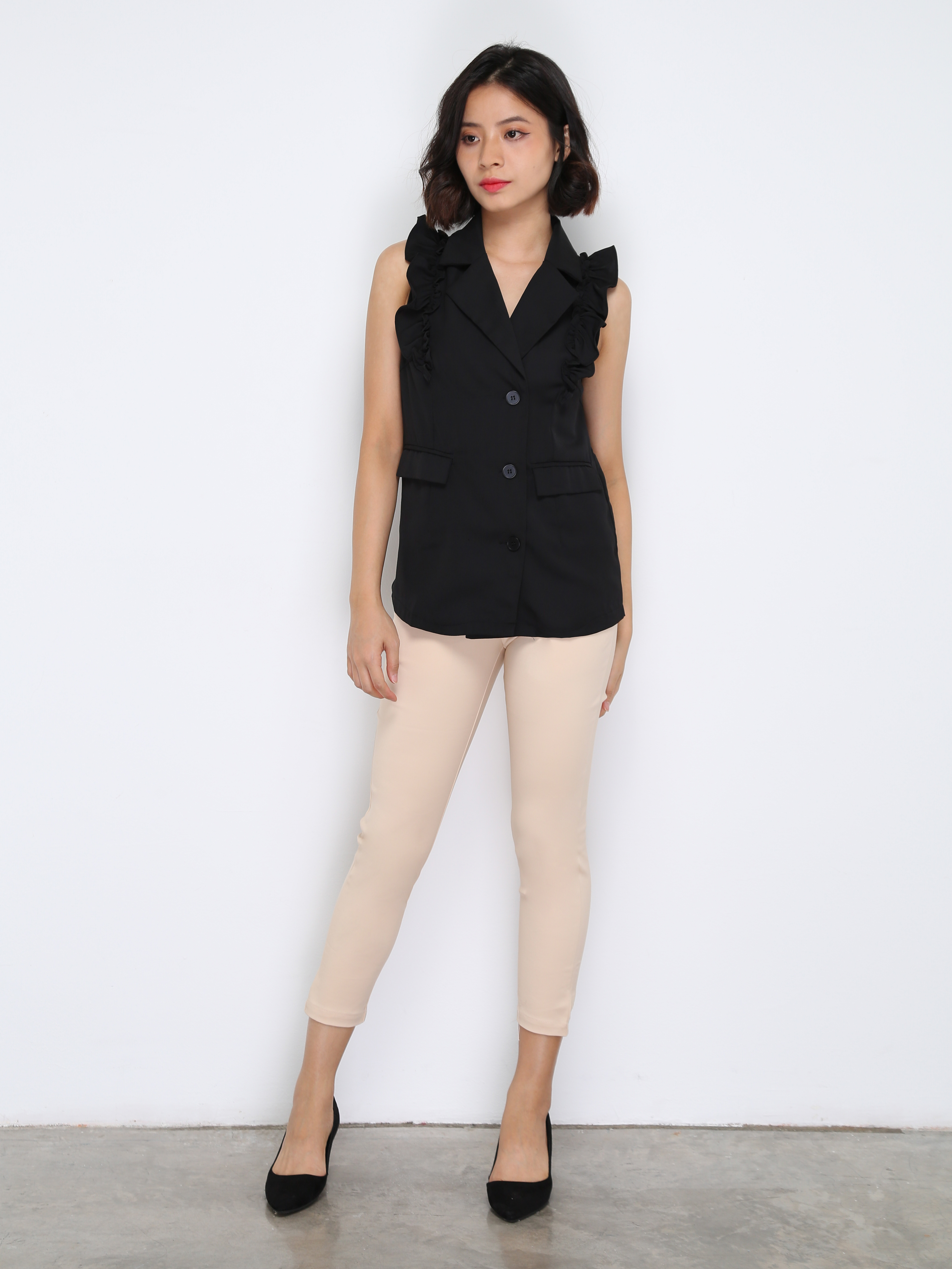 Decorative Belt Long Pants 33583