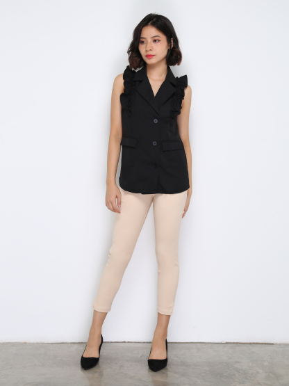 Decorative Belt Long Pants 33583