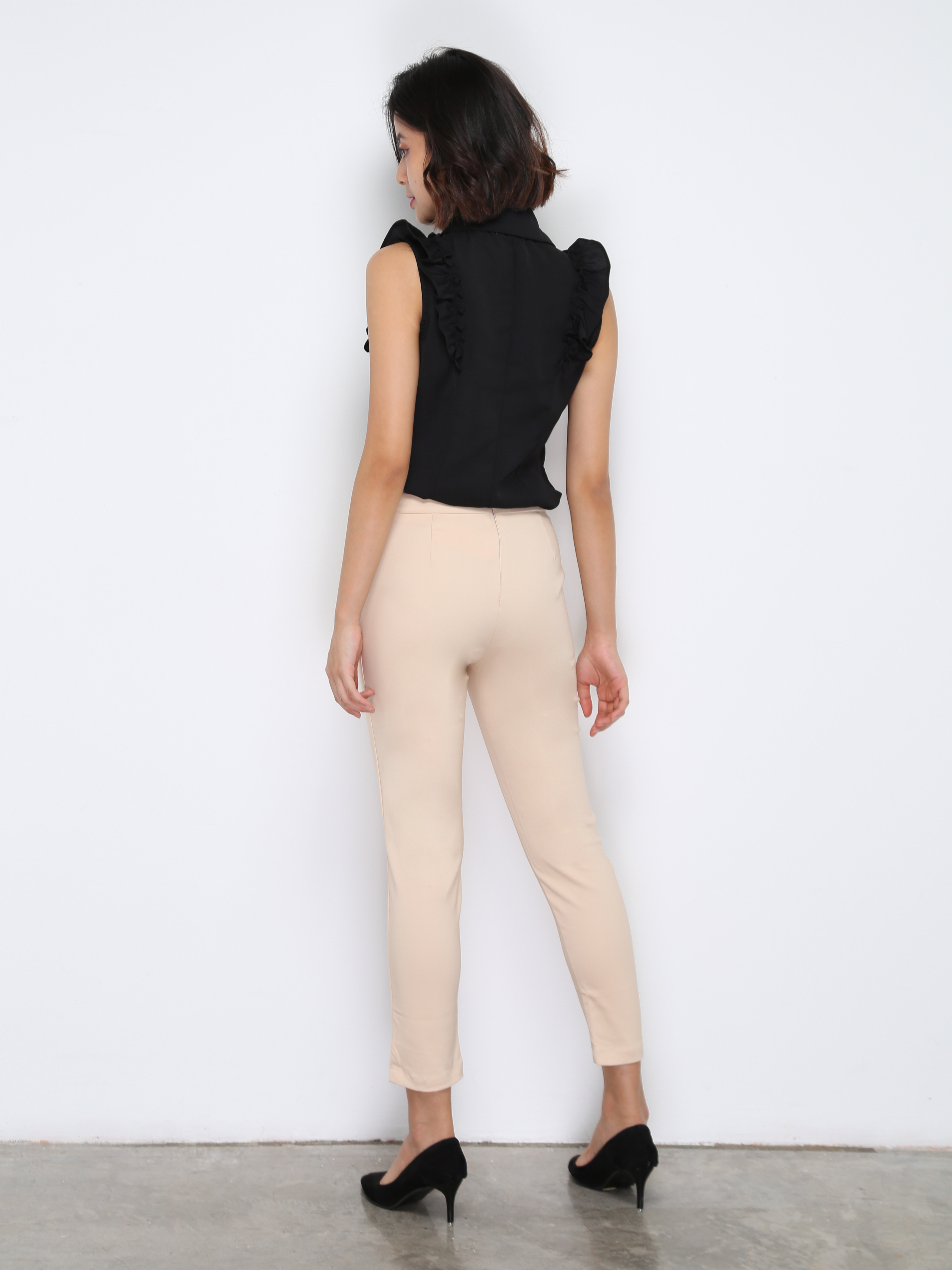 Decorative Belt Long Pants 33583