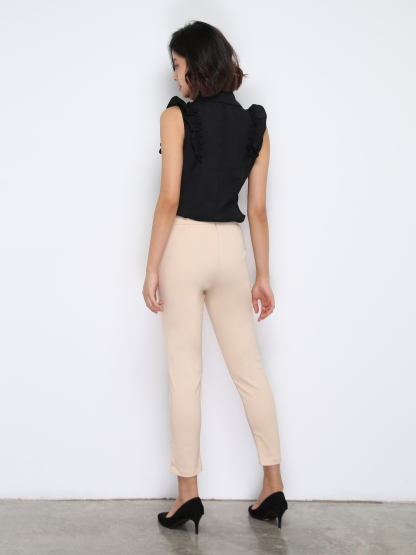 Decorative Belt Long Pants 33583