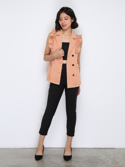 Decorative Belt Long Pants 33583