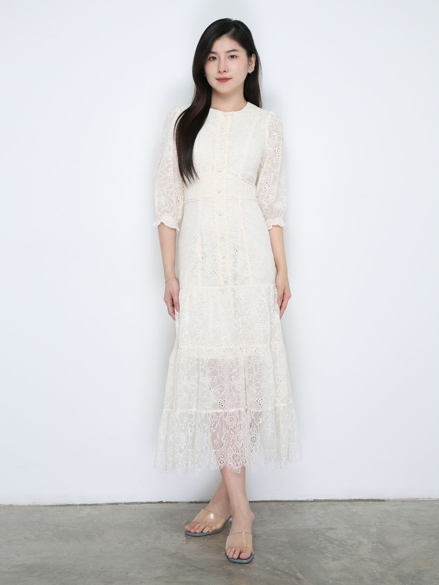 Floral Eyelet Dress 33699