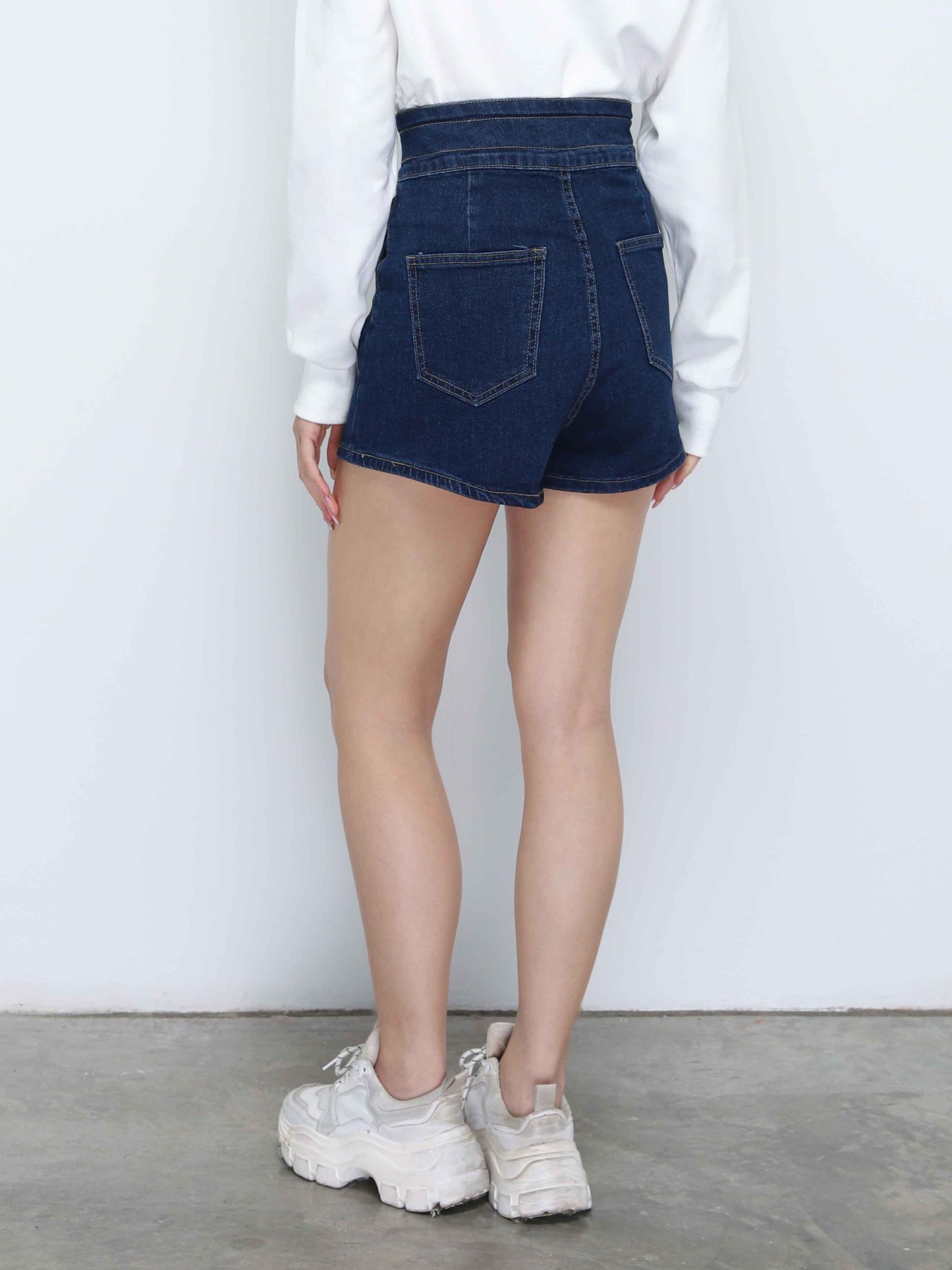High Waist Side Pocket Short Pants 34073