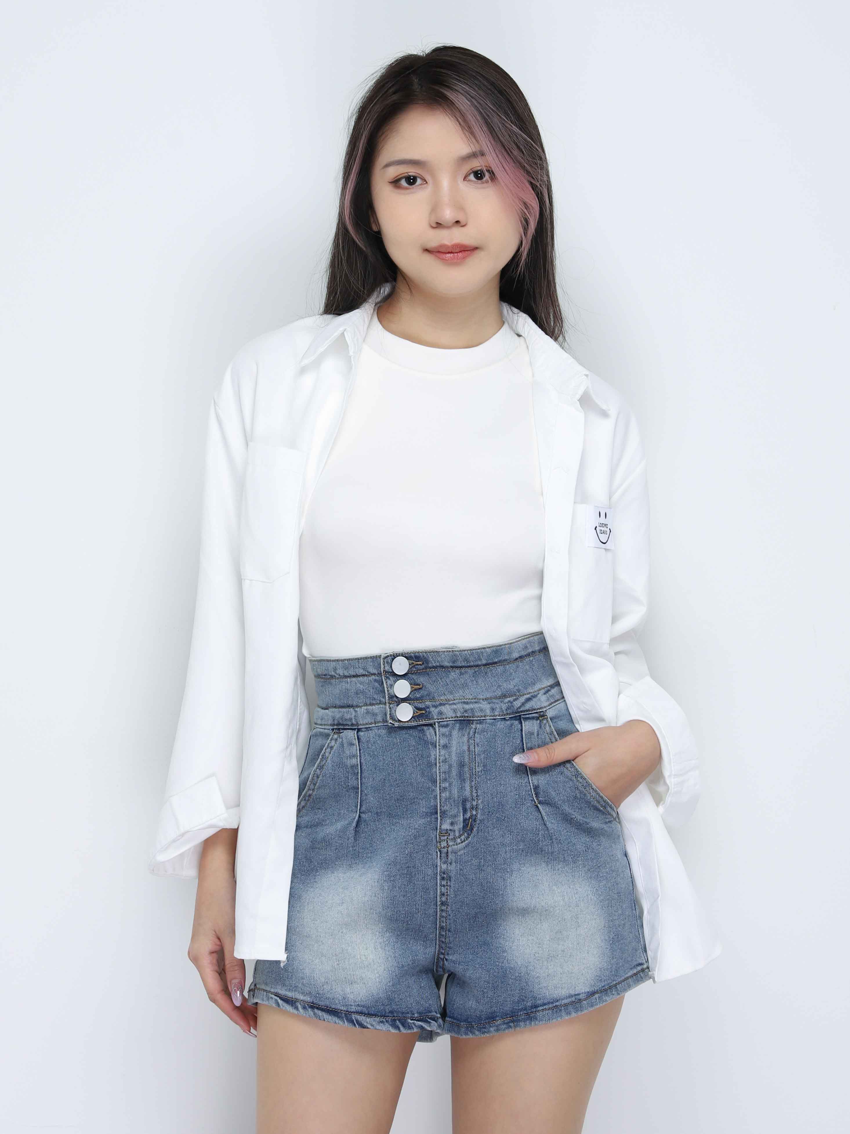 High Waist Side Pocket Short Pants 34073