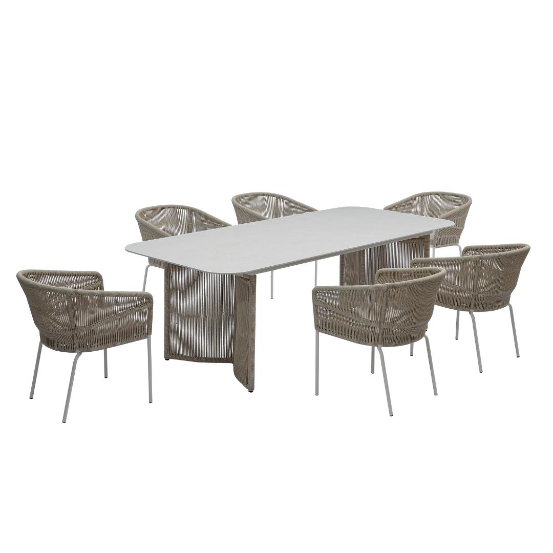 TR10007 4 seater CURVE stackable Outdoor Set