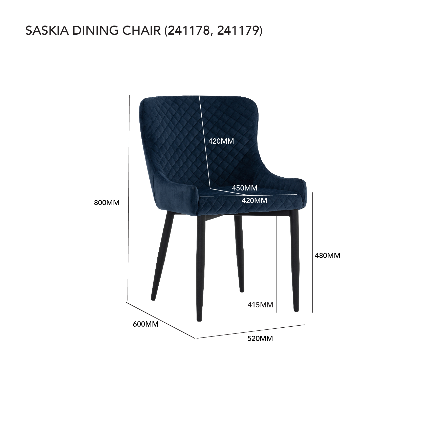 SASHA DINING CHAIR 802/3605