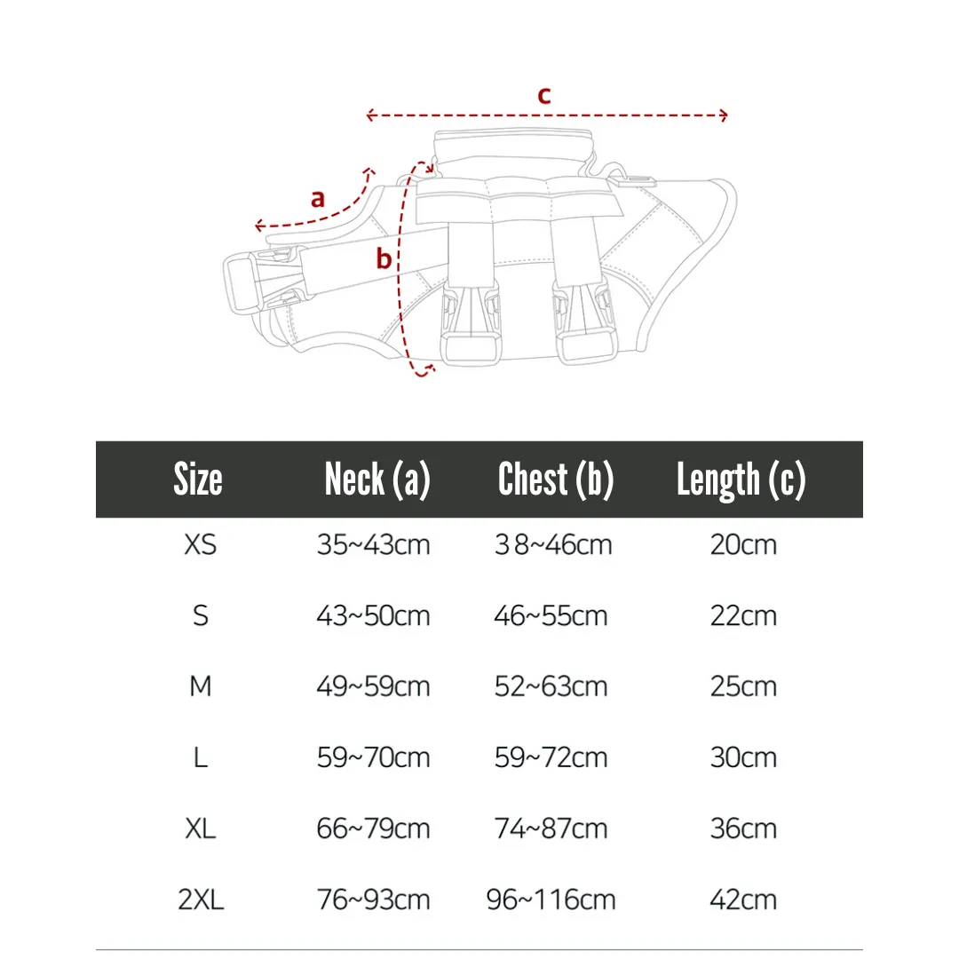 dog life vest measurement