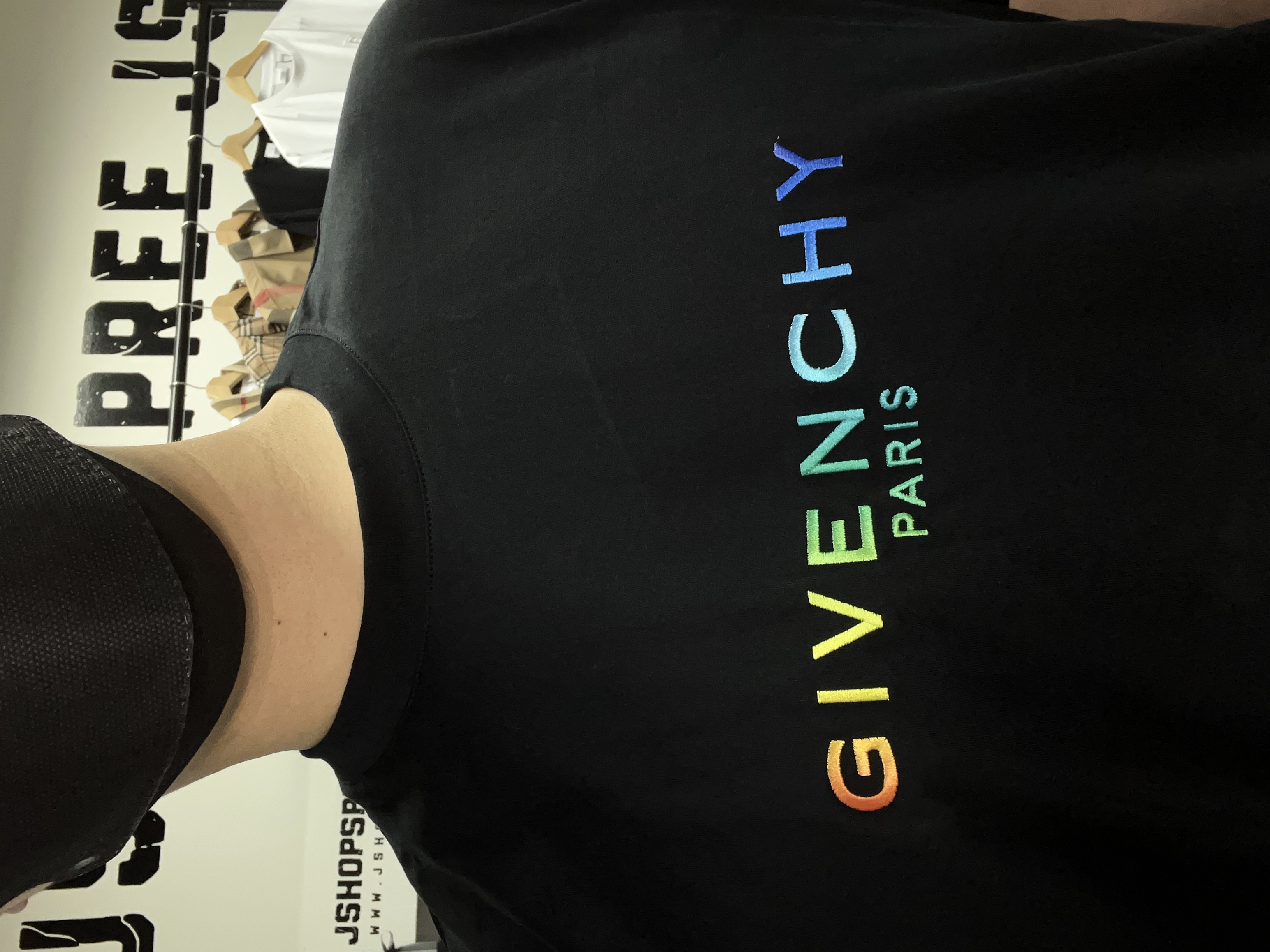 Givenchy Pride Rainbow Embroidered Slim Tee Black