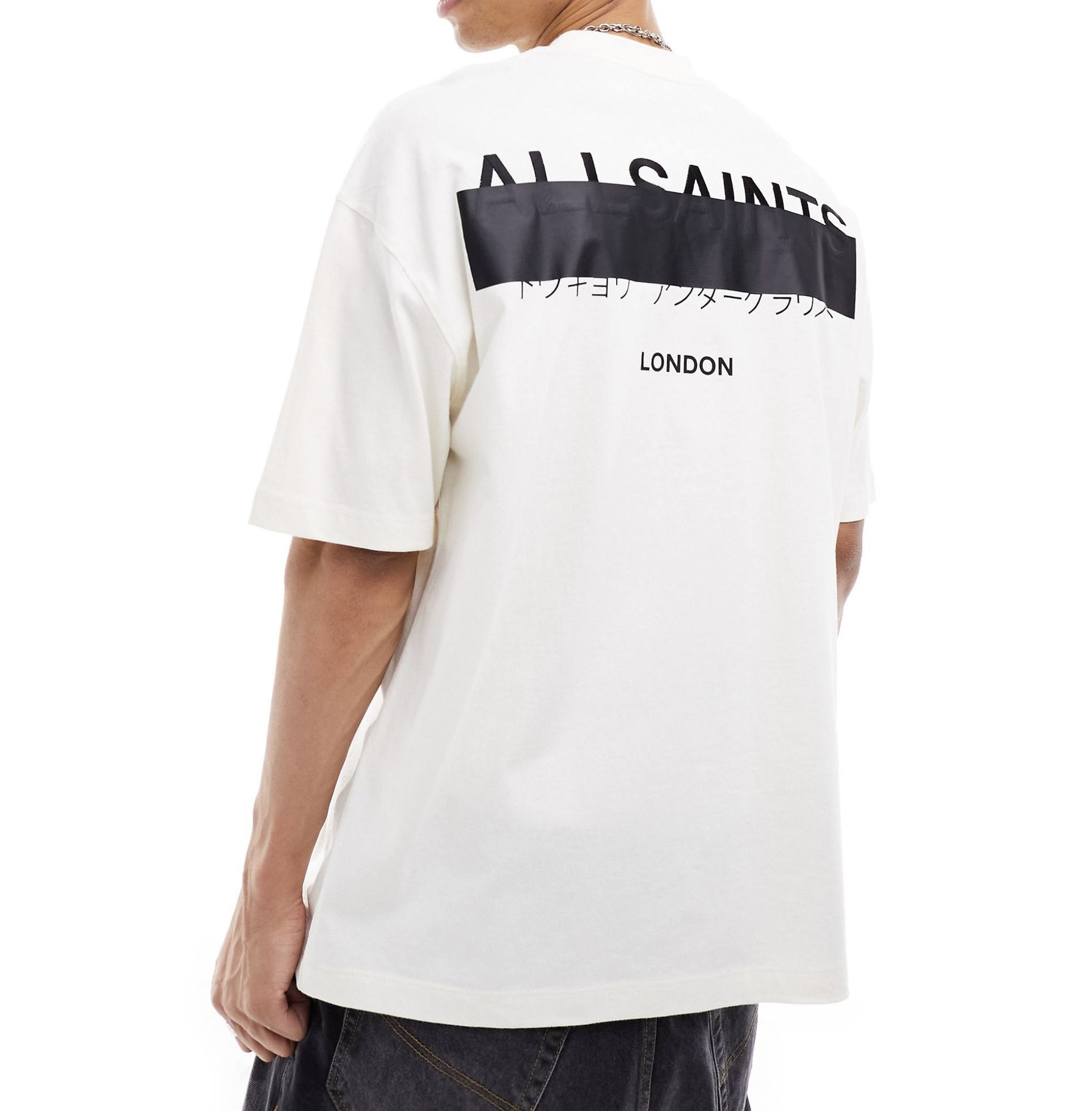 ALLSAINTS Redact Oversized Tee Ashen White