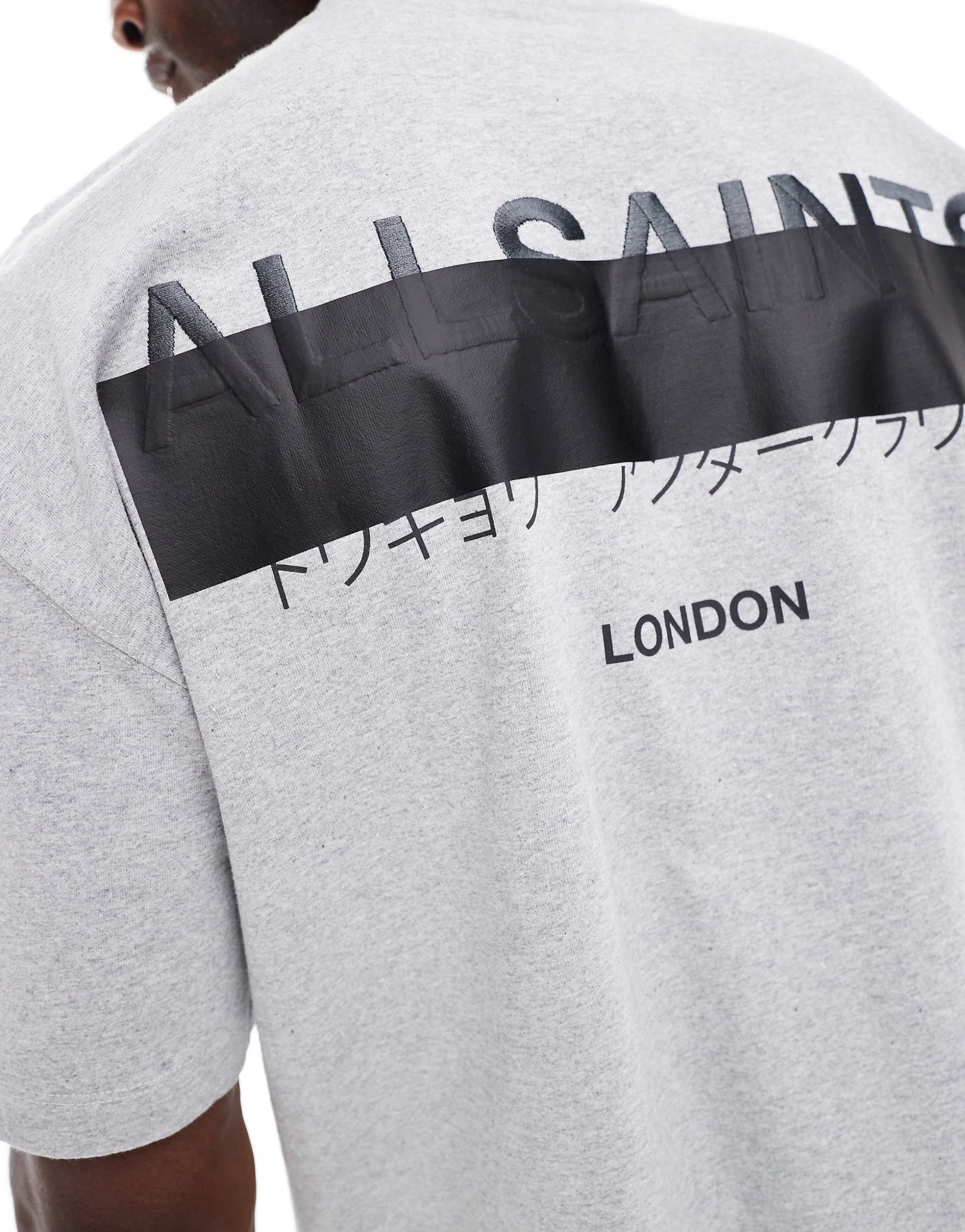 ALLSAINTS Underground Oversized Tee Grey Marl