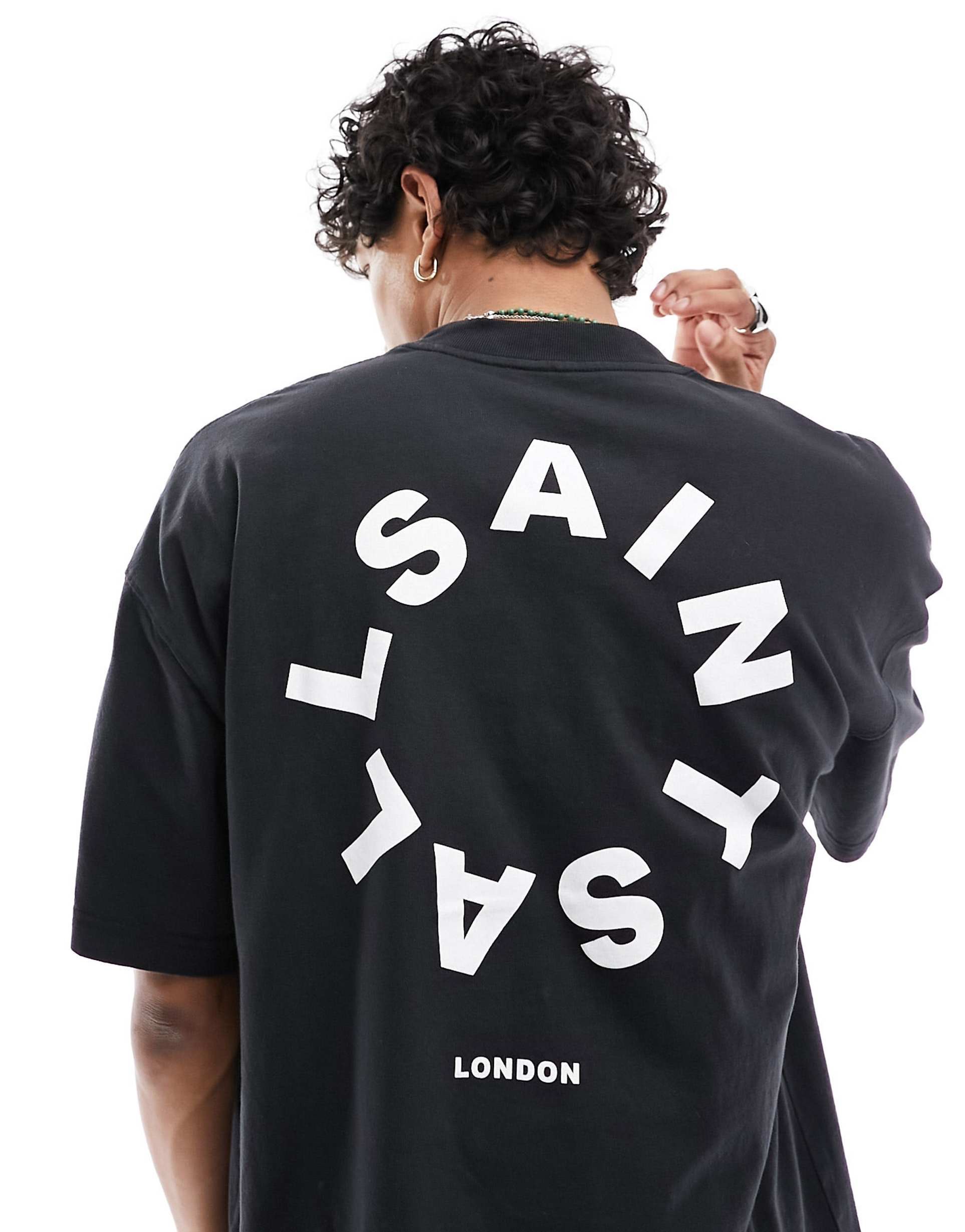 ALLSAINTS Tierra Oversized Tee Jet Black