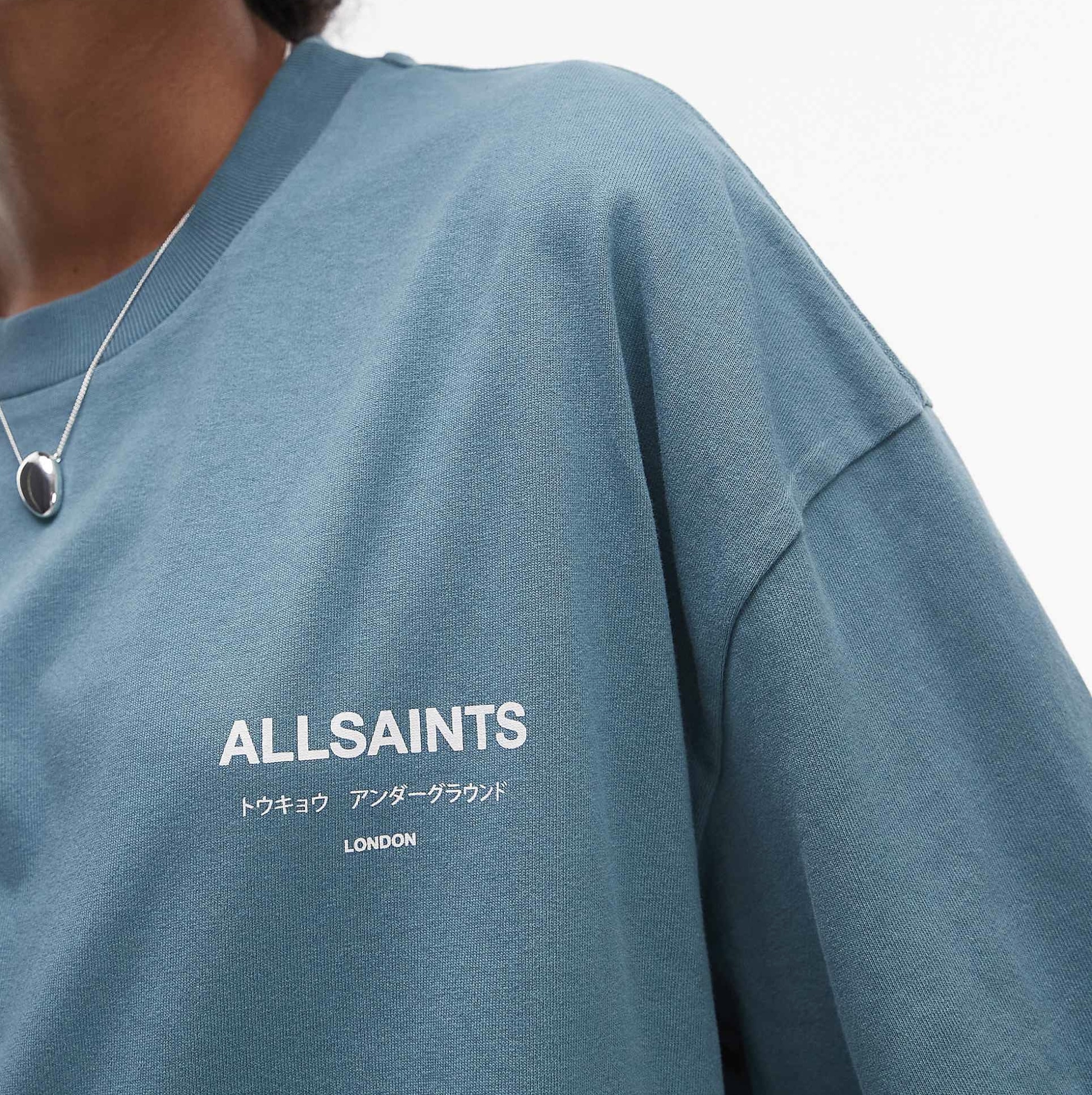 ALLSAINTS Underground Oversized Tee Blue