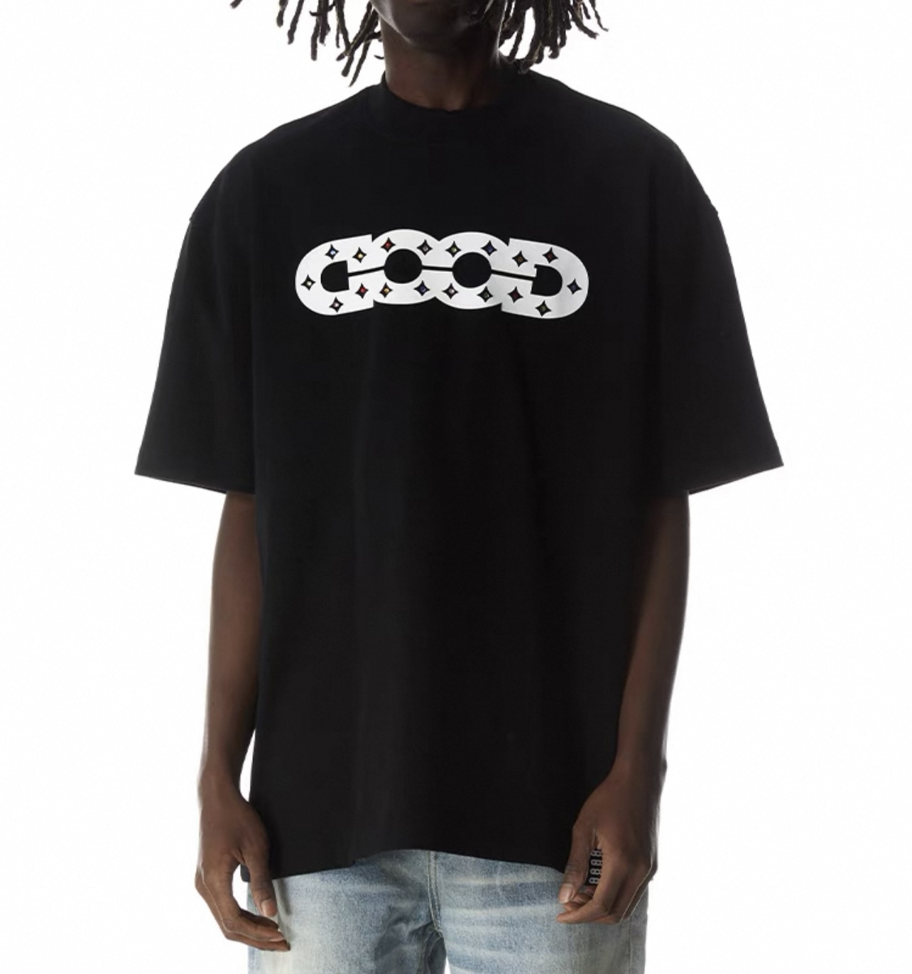 GOODBRAND Diamond Crystal Oversized Tee White