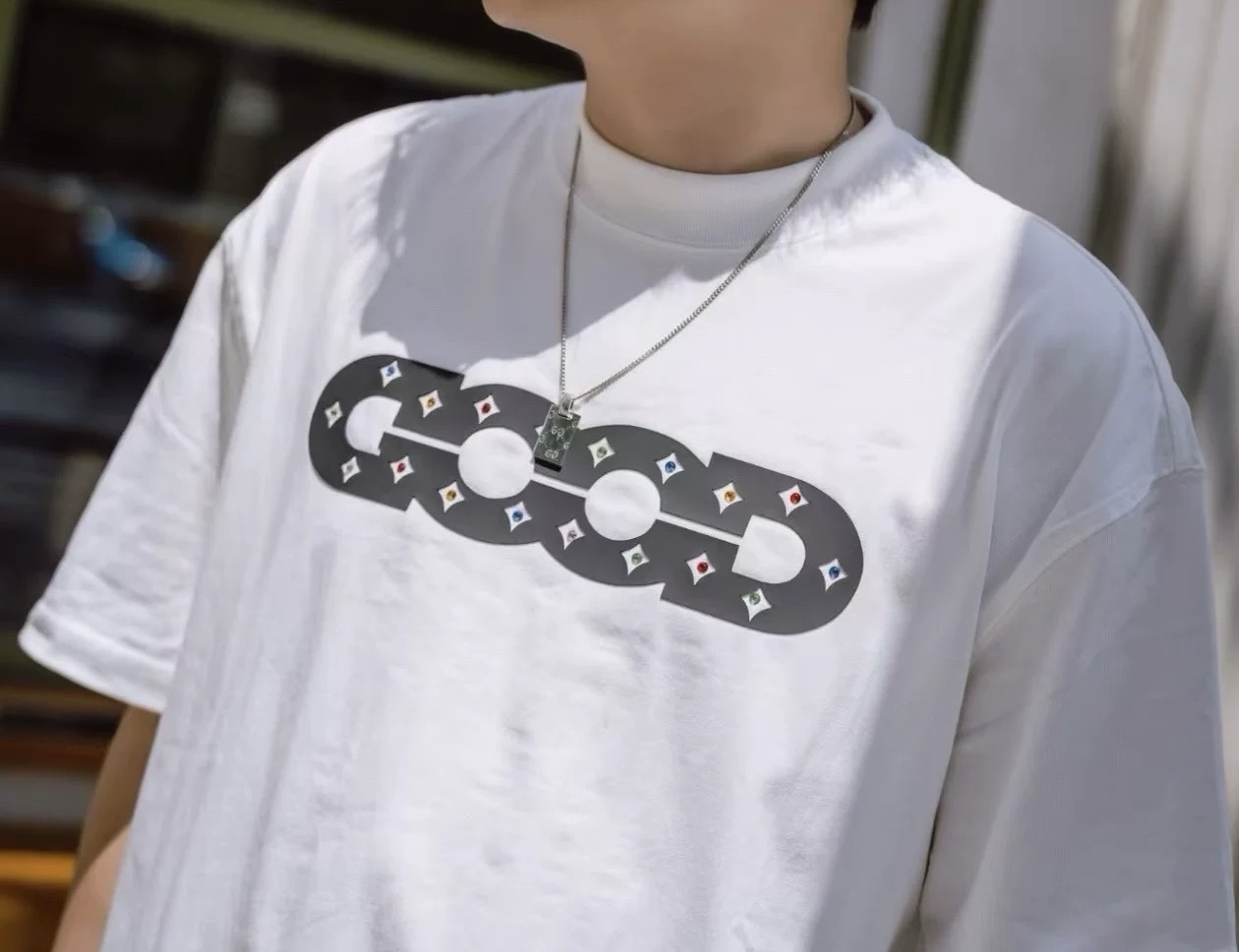 GOODBRAND Diamond Crystal Oversized Tee White