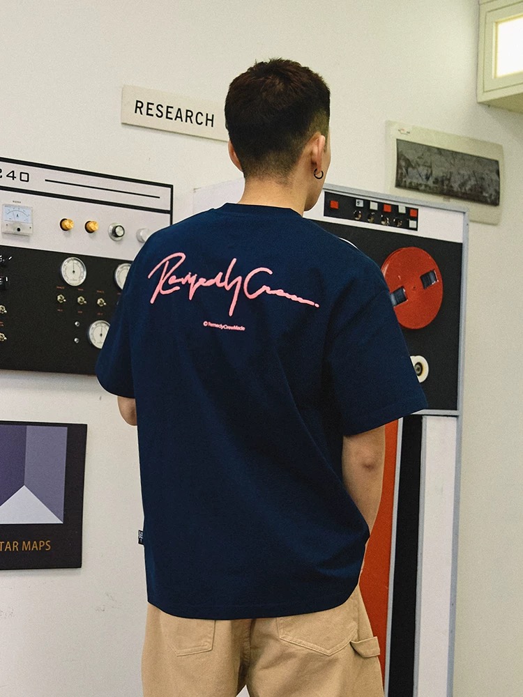 Remedy Crew Signature Logo Tee Navy Blue