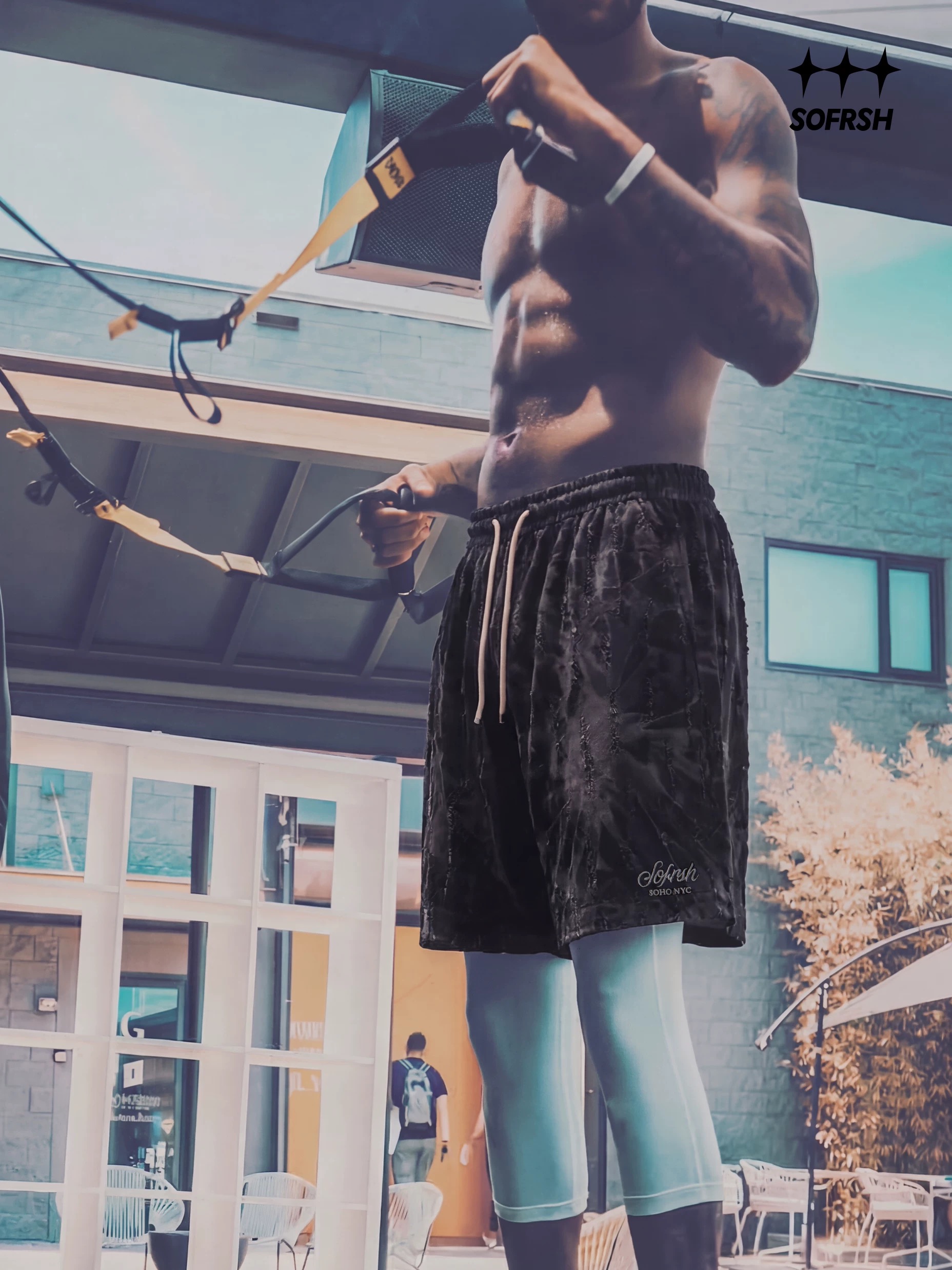 SoFresh Vertical Distressed Denim Shorts Tie Dye Vintage Black Bronze