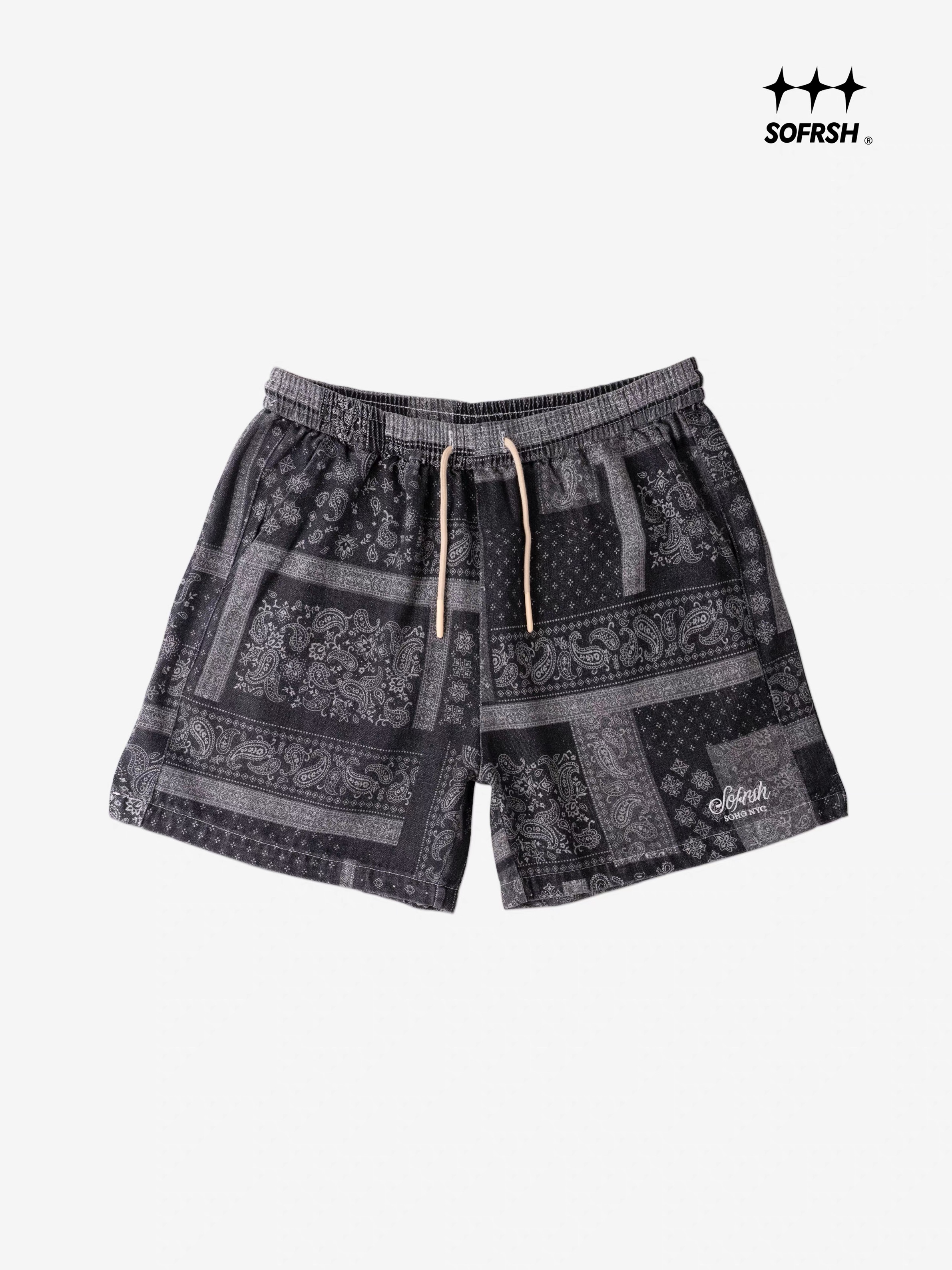 SoFrsh Bandana Denim Shorts Blue