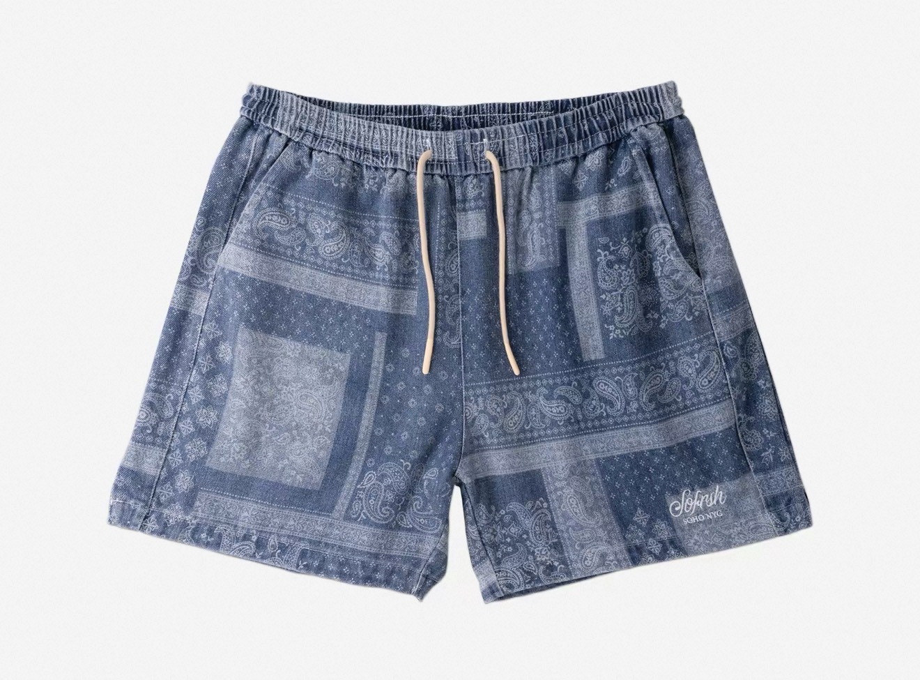 SoFrsh Bandana Denim Shorts Blue