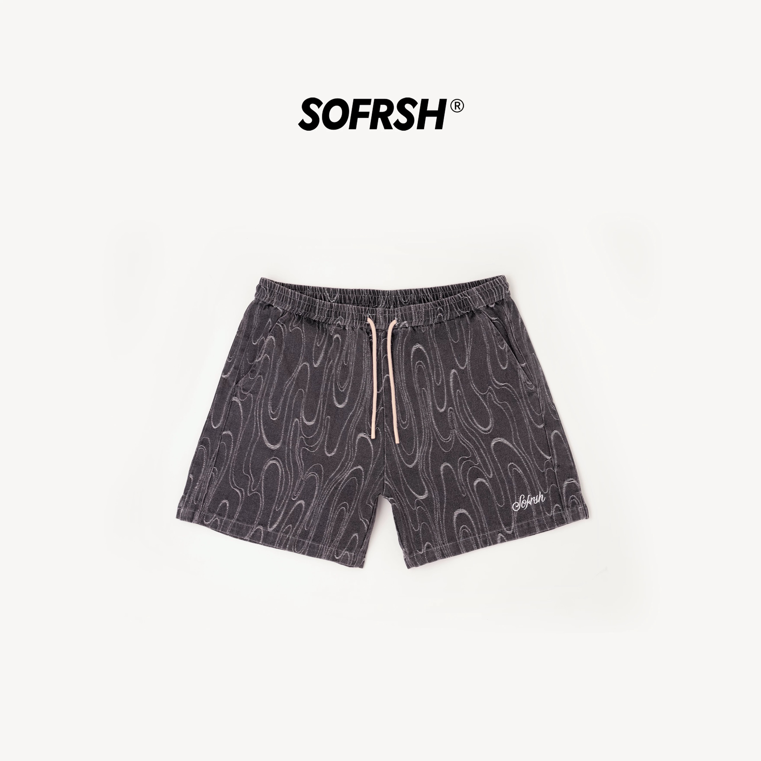 SoFresh Ripples Denim Shorts Black