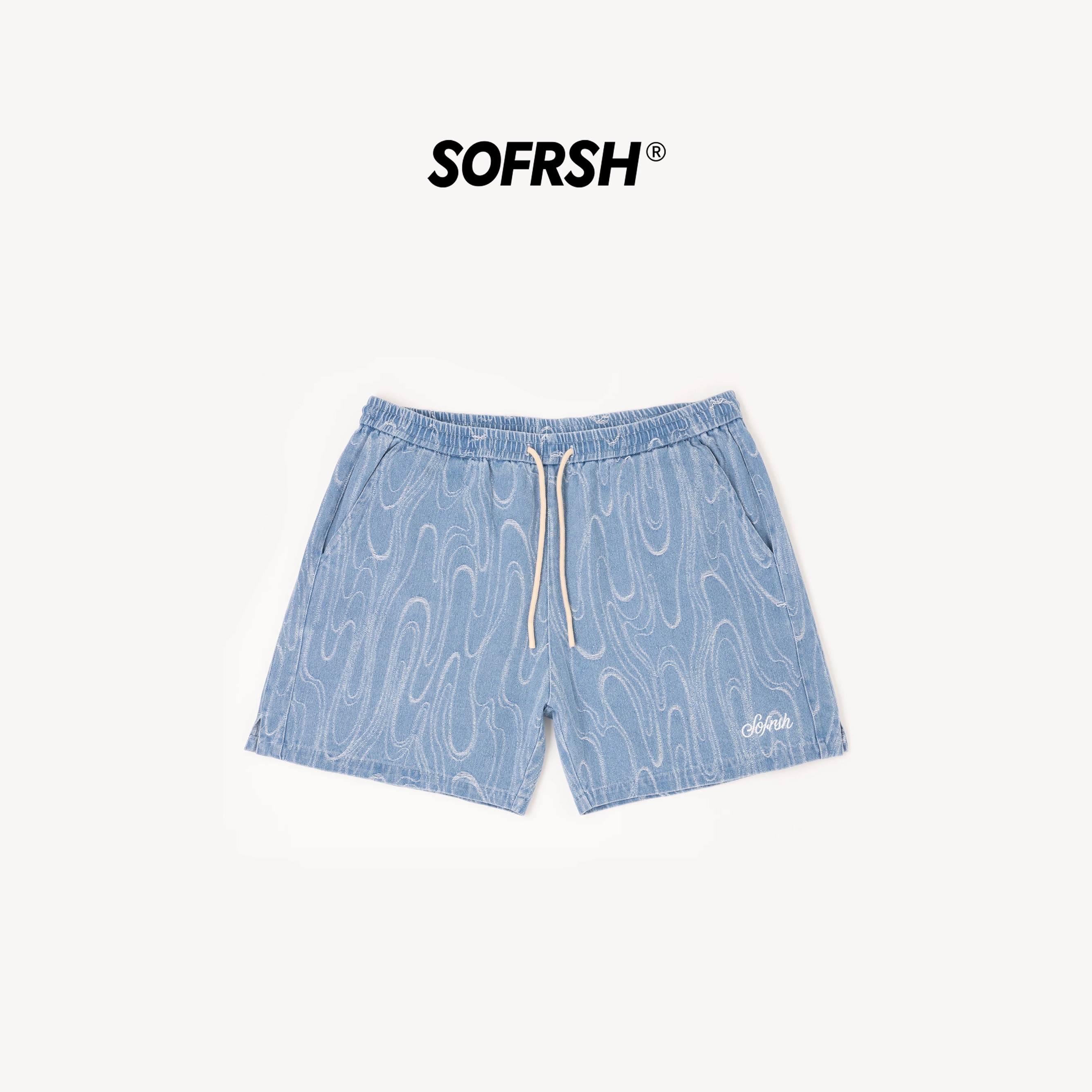SoFresh Ripples Denim Shorts Blue