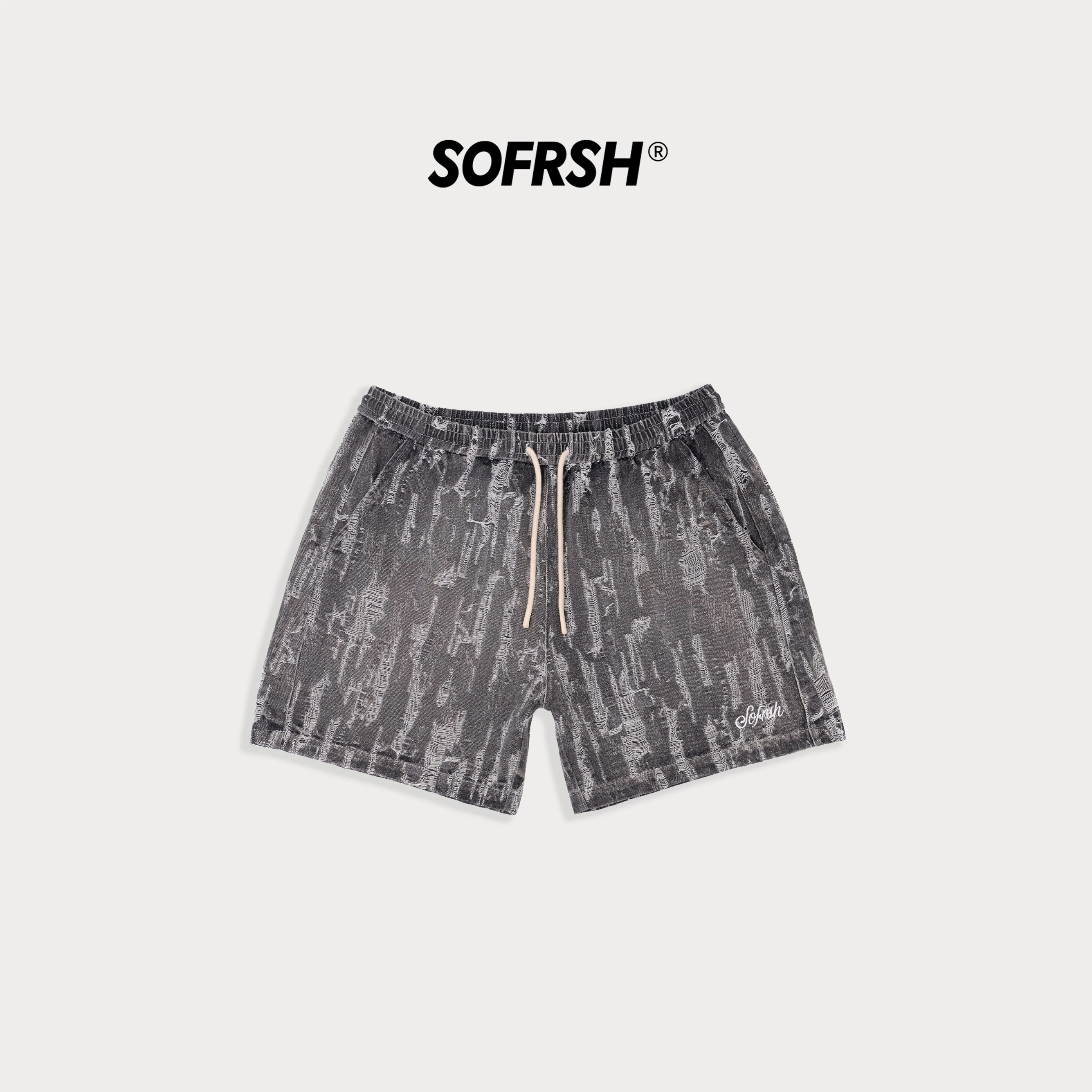 SoFresh Distressed V3 Denim Shorts Black