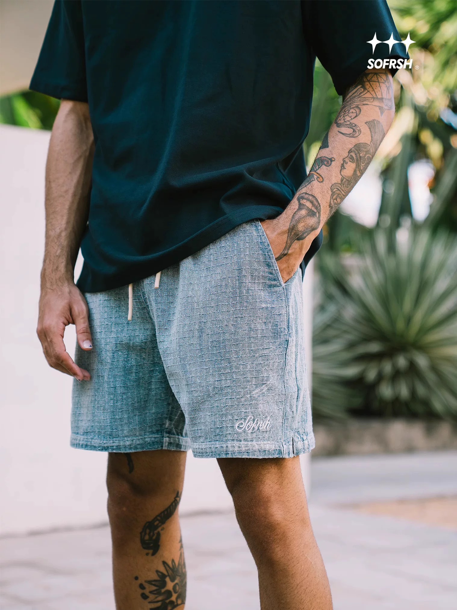SoFresh Textured V2 Denim Shorts