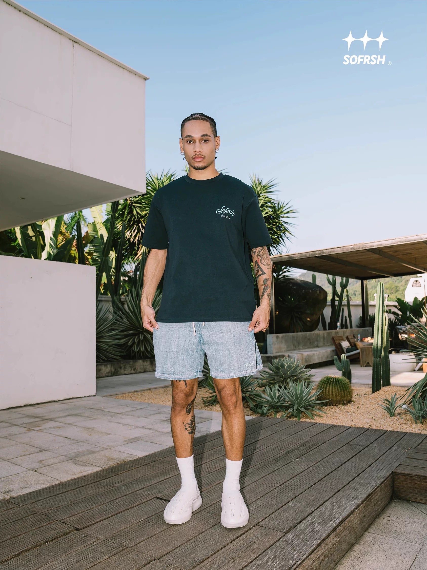 SoFresh Textured V2 Denim Shorts