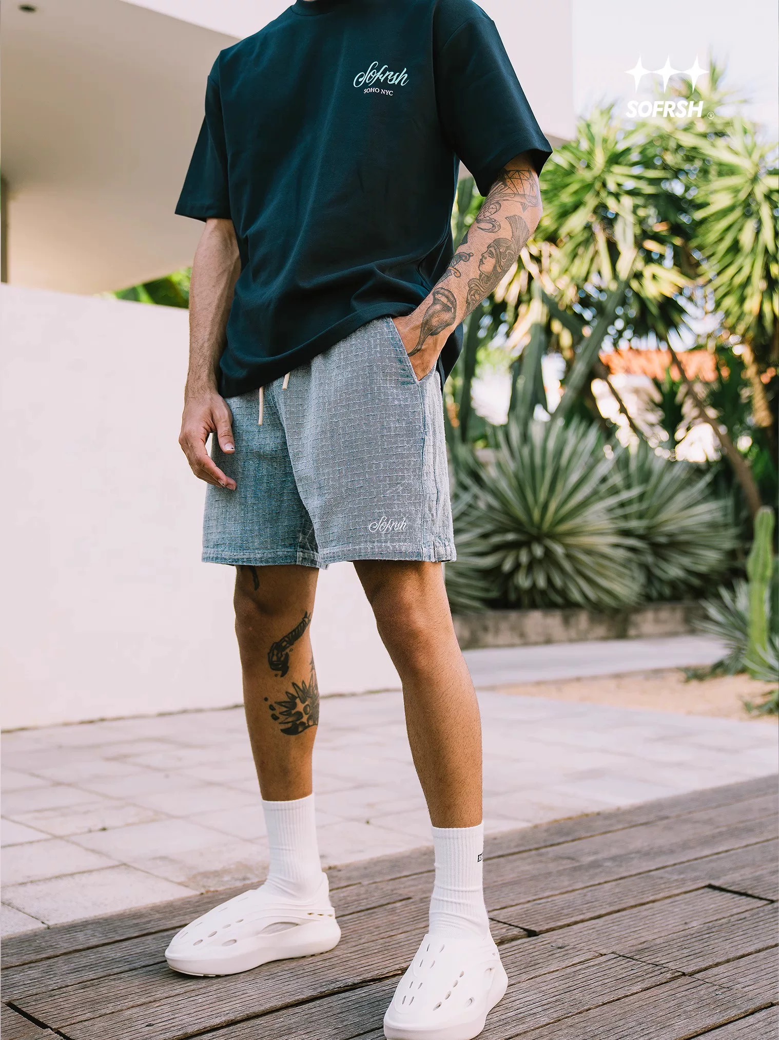 SoFresh Textured V2 Denim Shorts