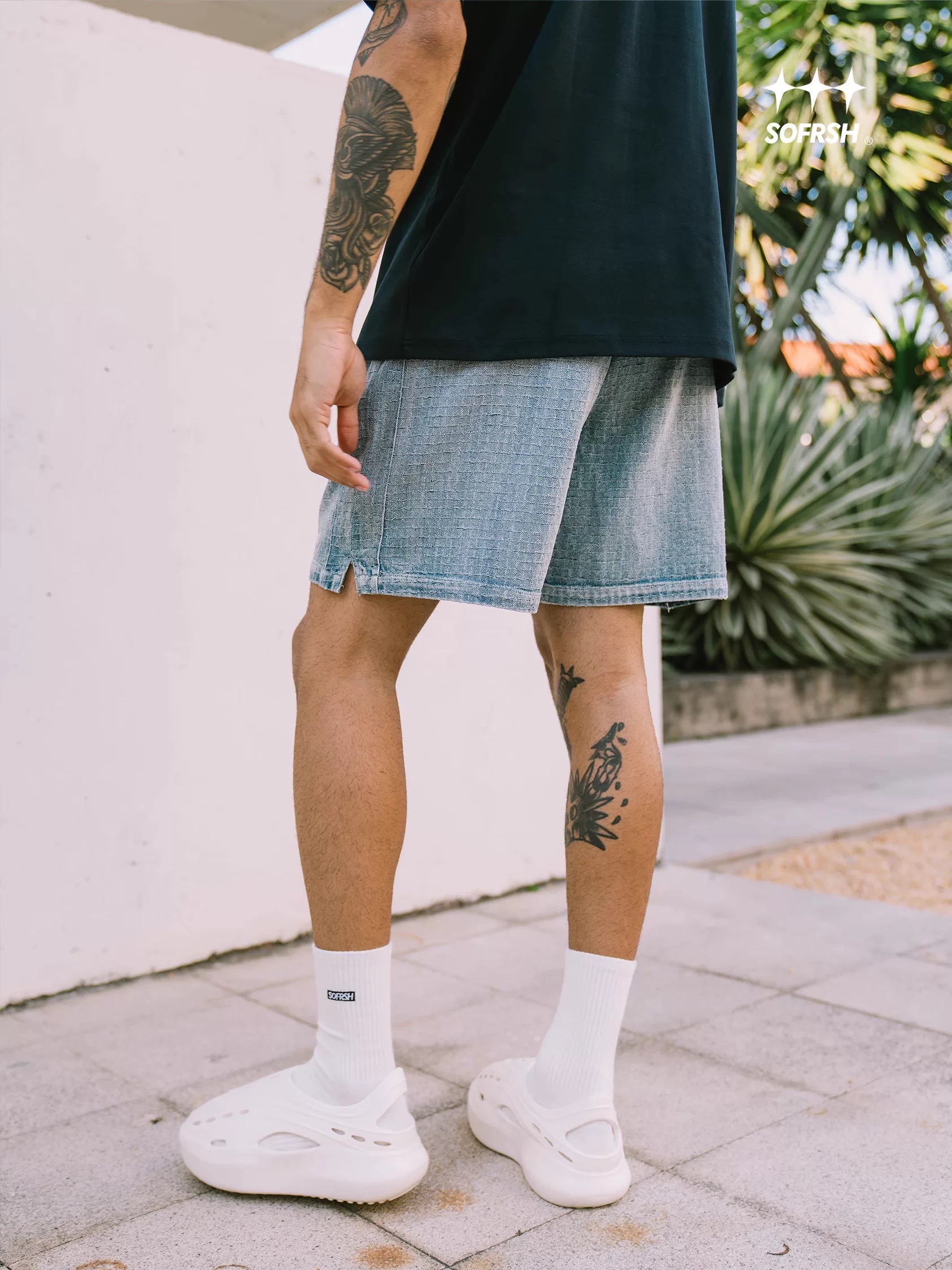 SoFresh Textured V2 Denim Shorts