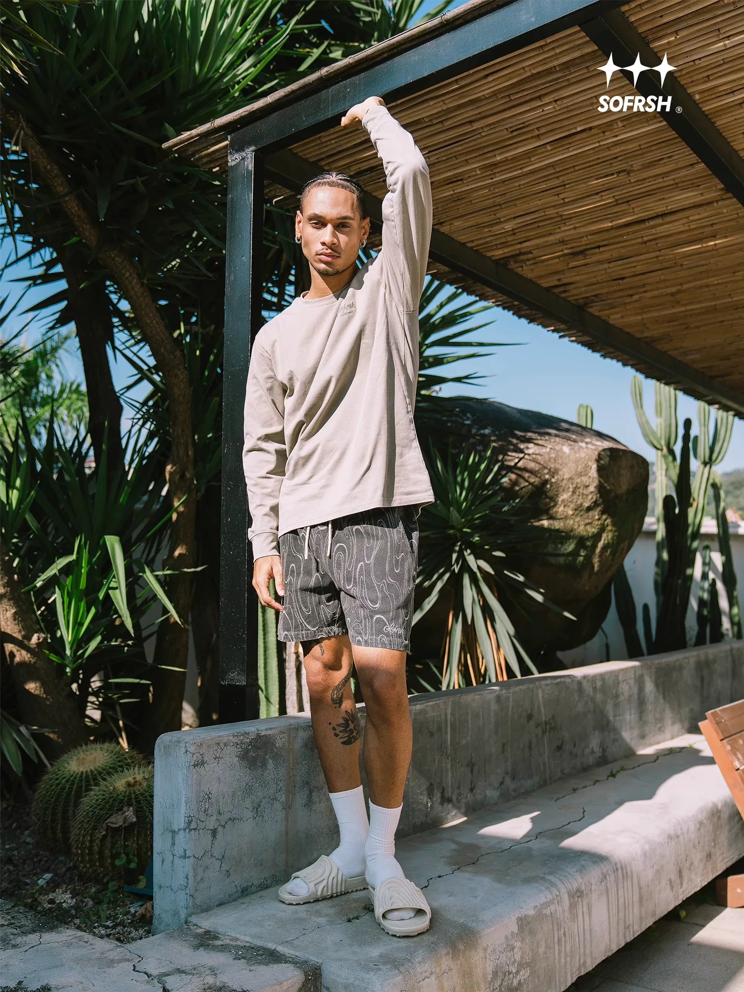 SoFresh Ripples Denim Shorts Black