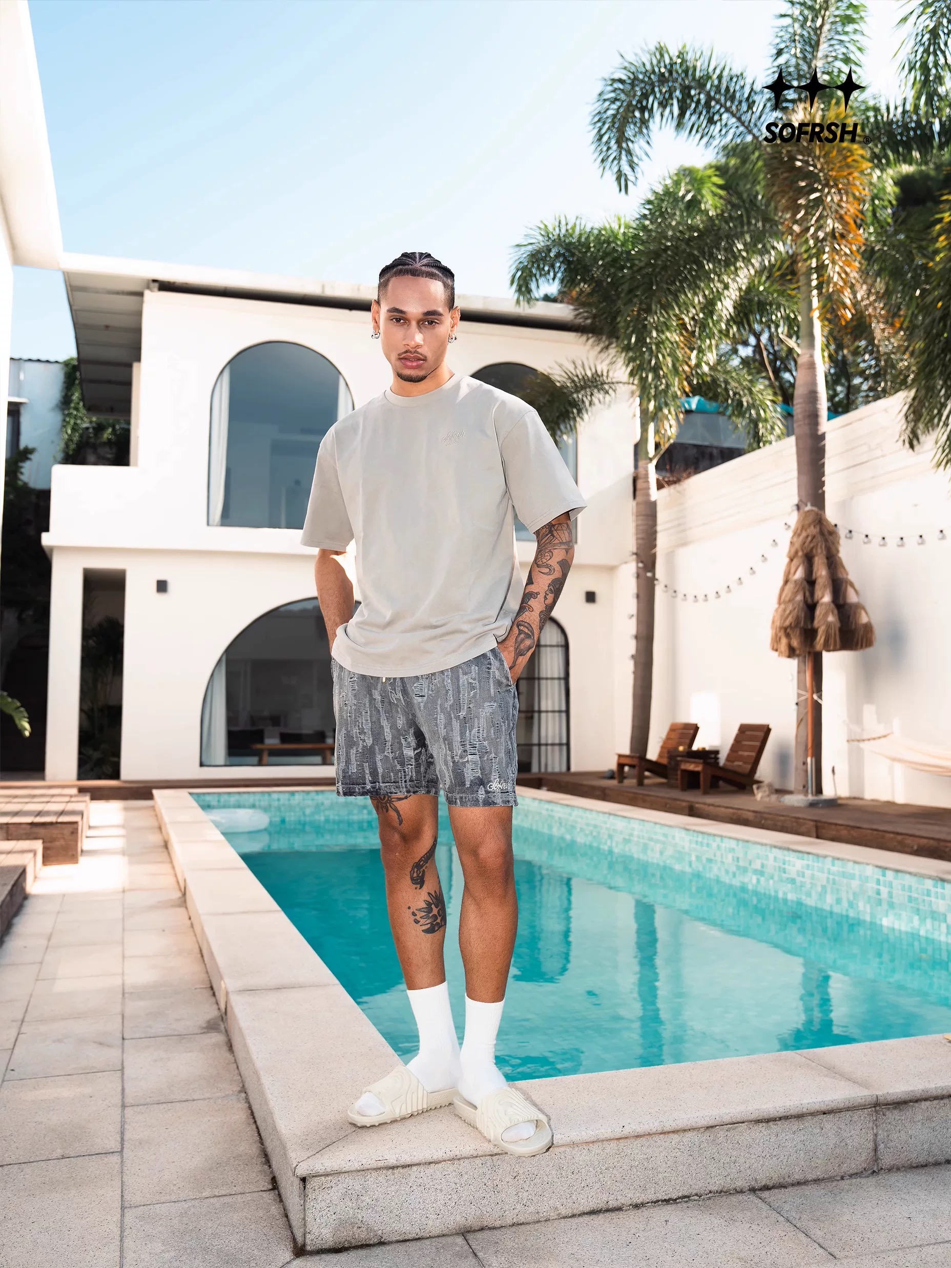 SoFresh Distressed V3 Denim Shorts Black