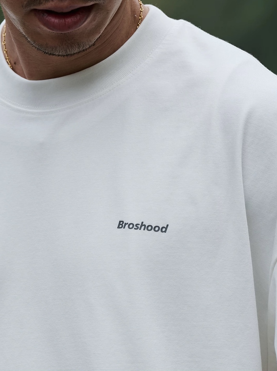 Broshood Classic Logo Boxy Oversized Tee White