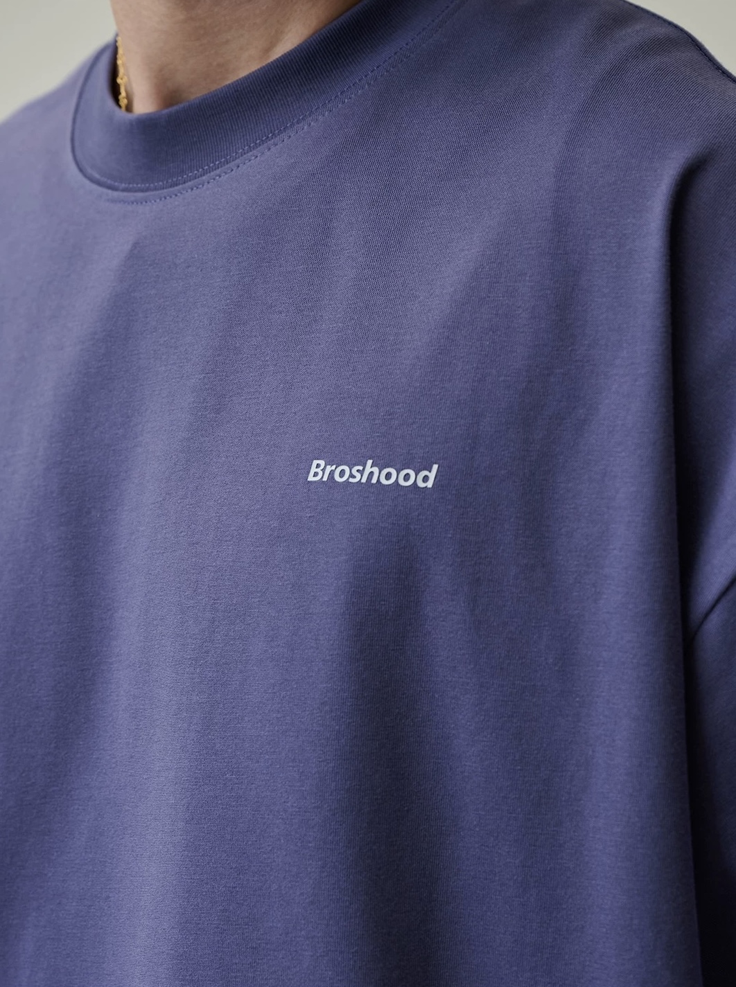 Broshood Classic Logo Boxy Oversized Tee Dark Purple