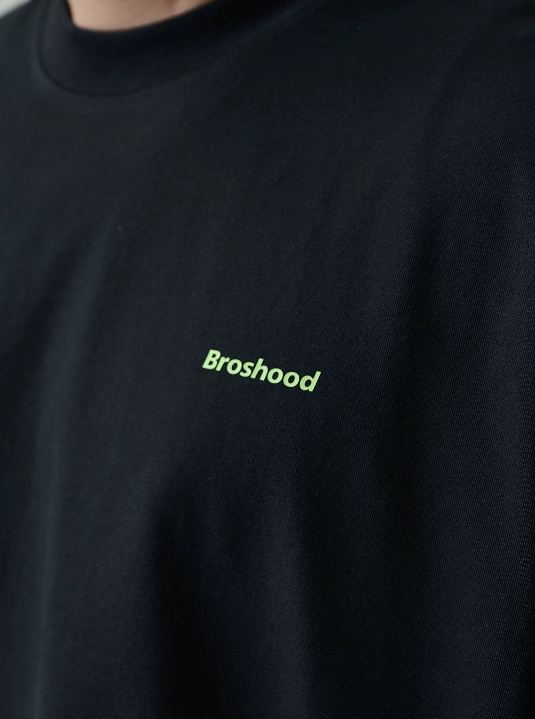 Broshood Classic Logo Boxy Oversized Tee Black