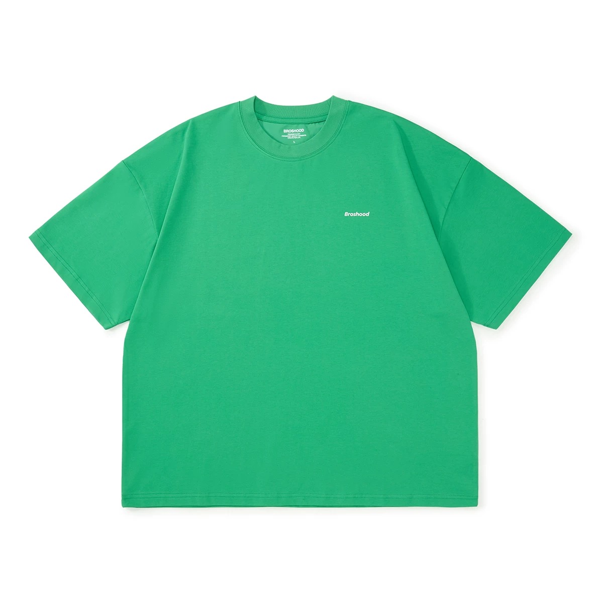 Broshood Classic Logo Boxy Oversized Tee Grass Green