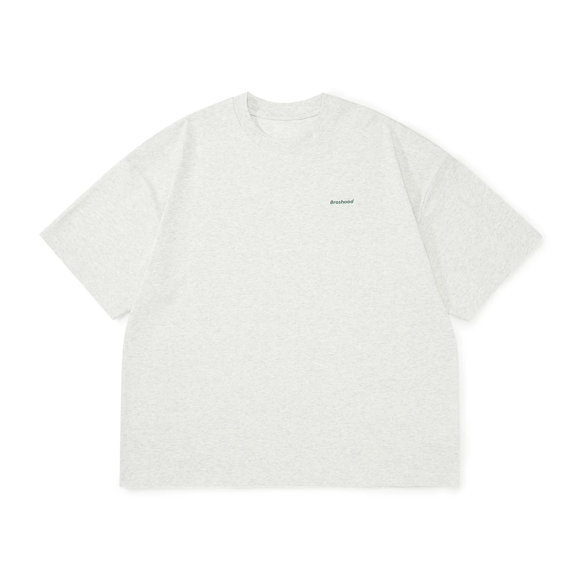 Broshood Classic Logo Boxy Oversized Tee Heather Grey