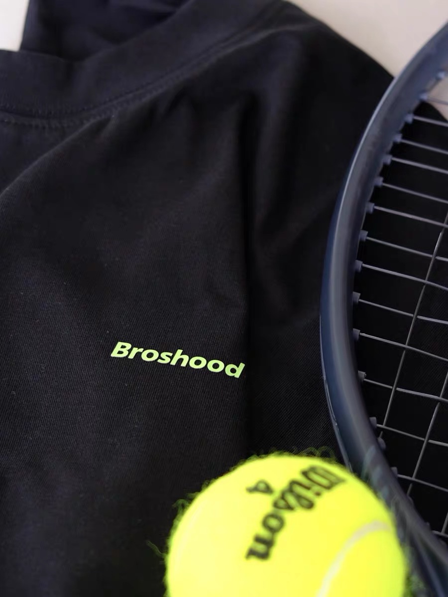 Broshood Classic Logo Boxy Oversized Tee Black