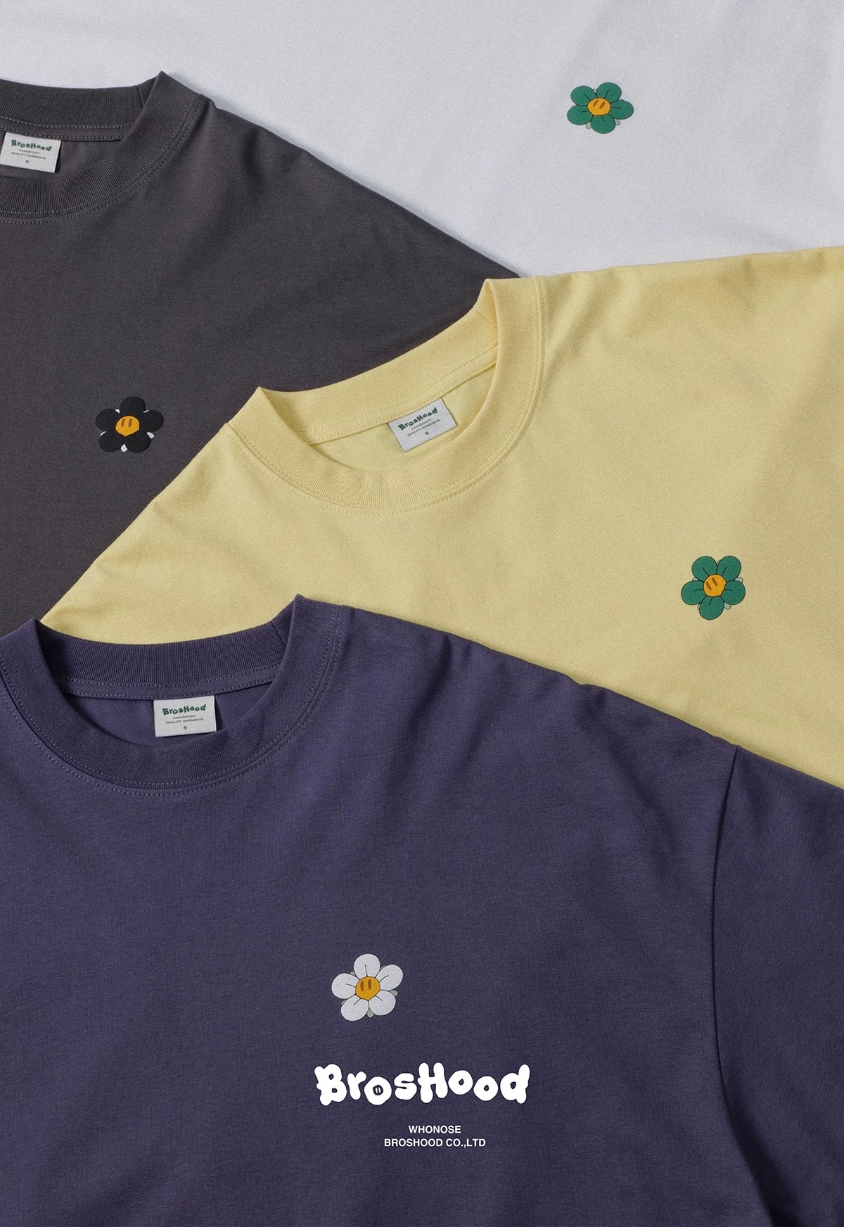 Broshood Daisy Boxy Oversized Tee Dark Grey