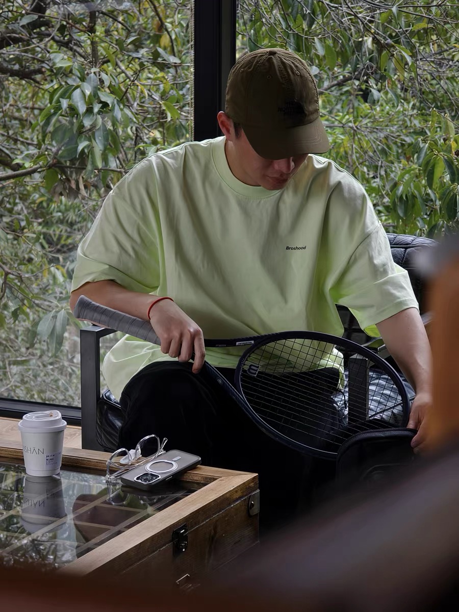 Broshood Classic Logo Boxy Oversized Tee Lime Yellow