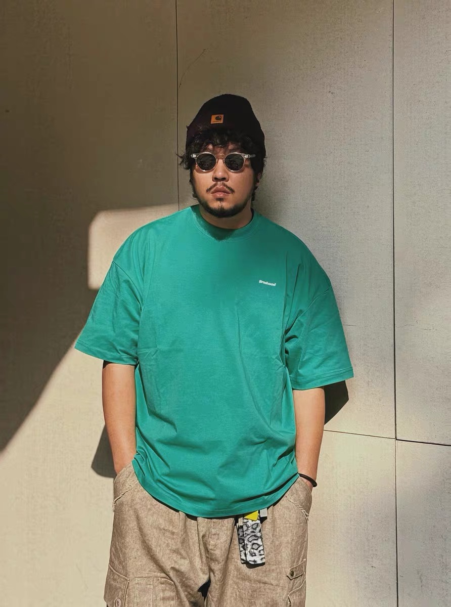 Broshood Classic Logo Boxy Oversized Tee Grass Green