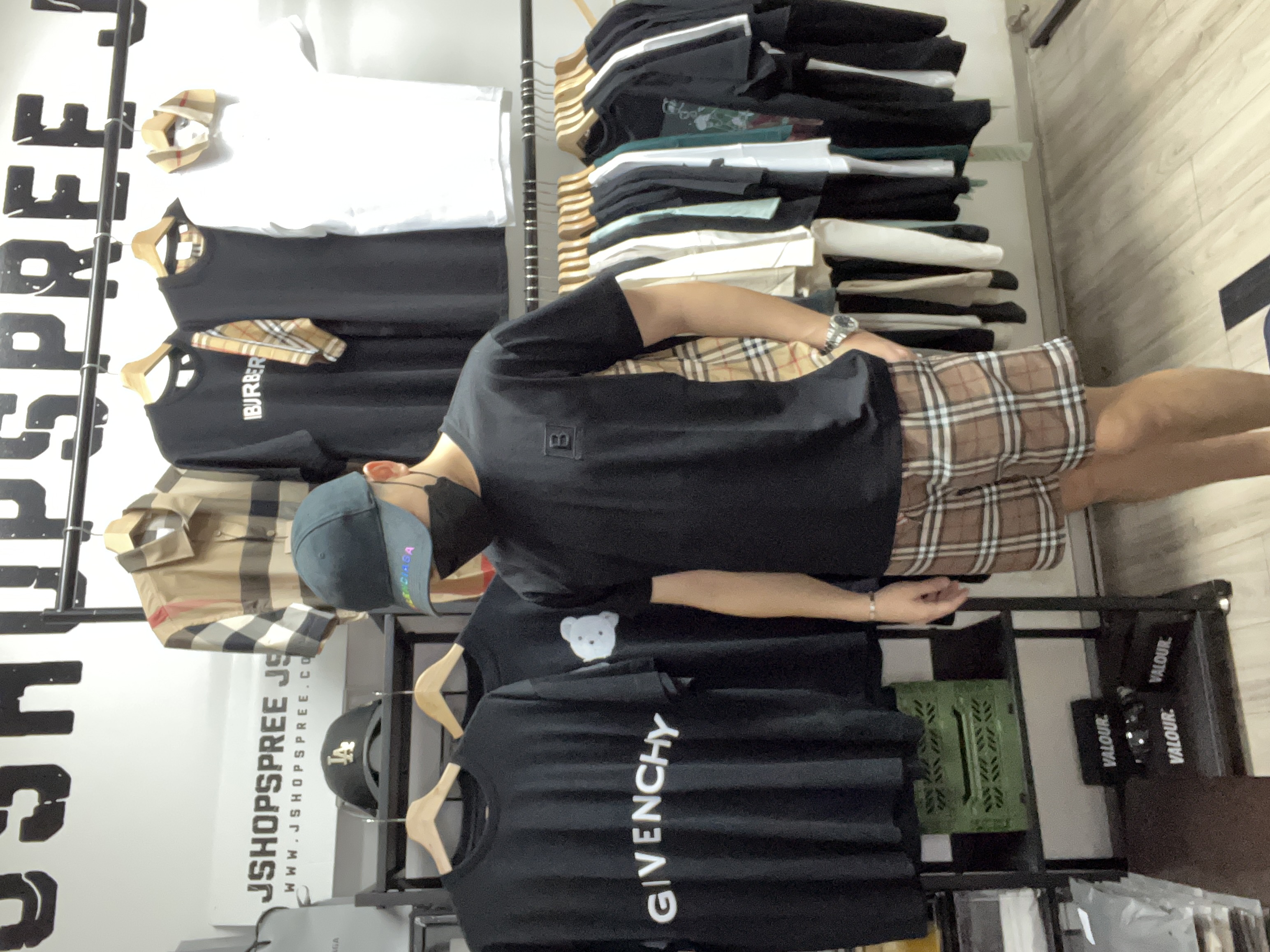 Burberry Europe Exclusive Side Check Panel Tee Black