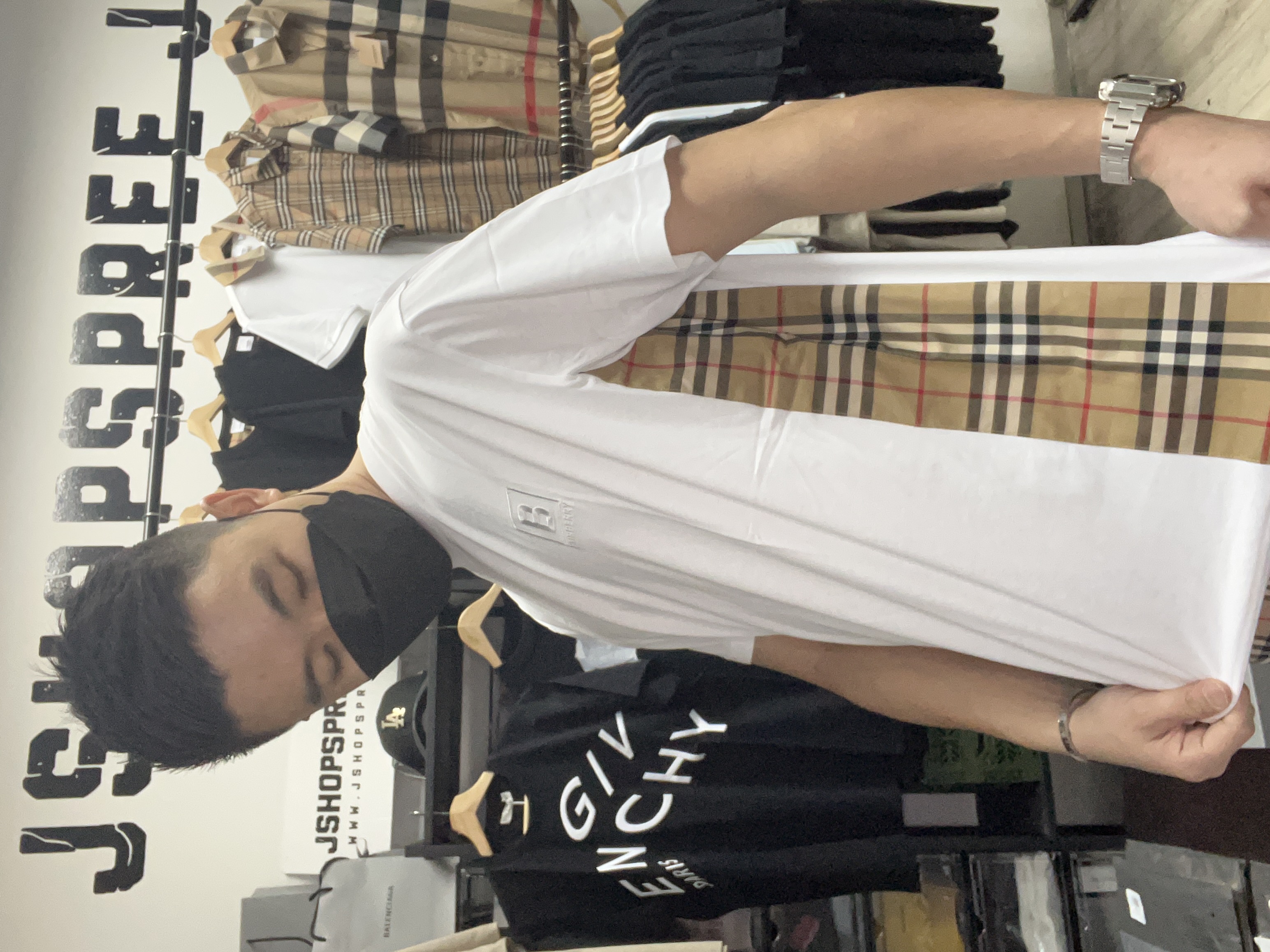 Burberry Europe Exclusive Side Check Panel Tee White