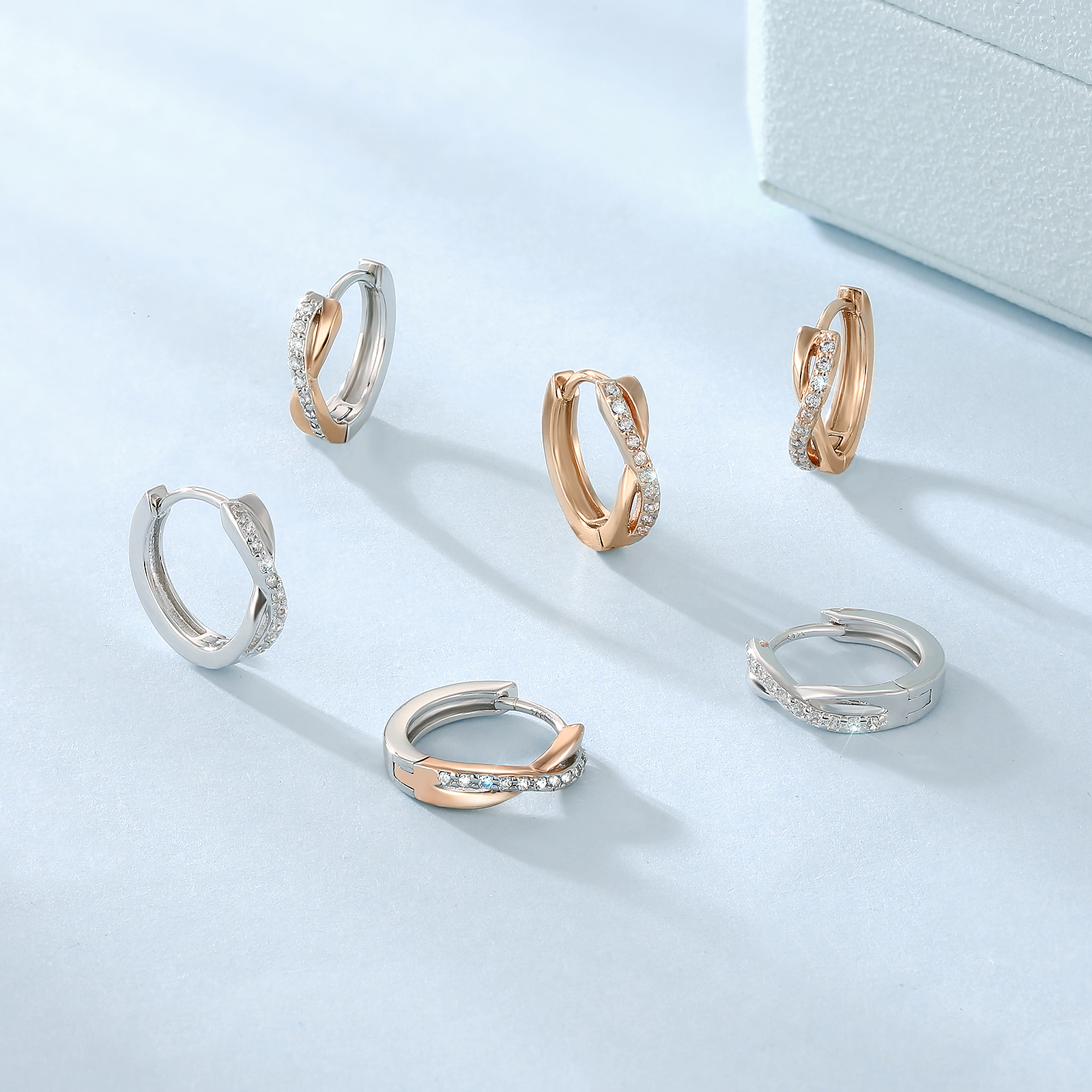 KRKCシルバー925　Ｘジルコニフープピアスレディース