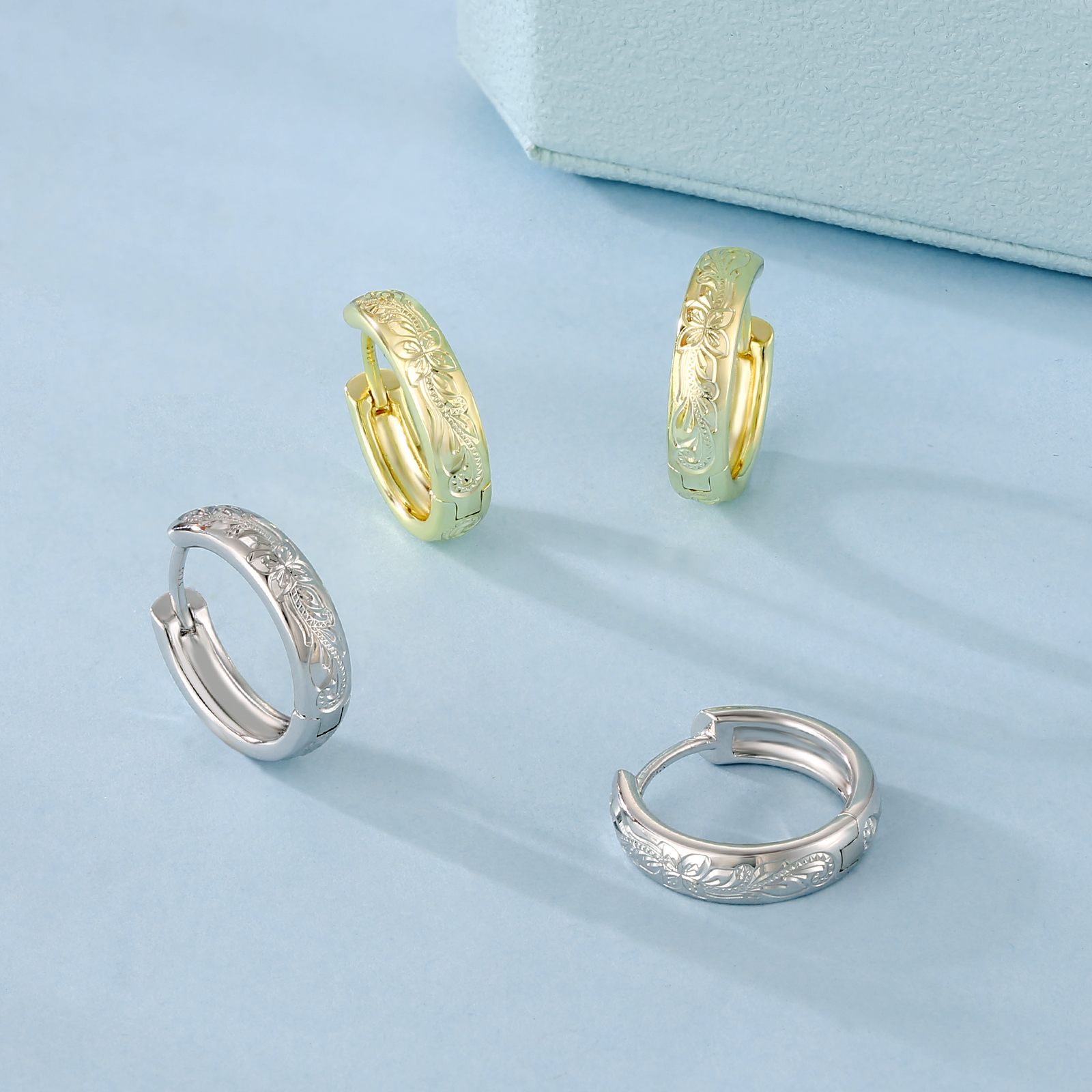 KRKC ハワイアンジュエリーフープピアス　シルバー925 　男女兼用　 