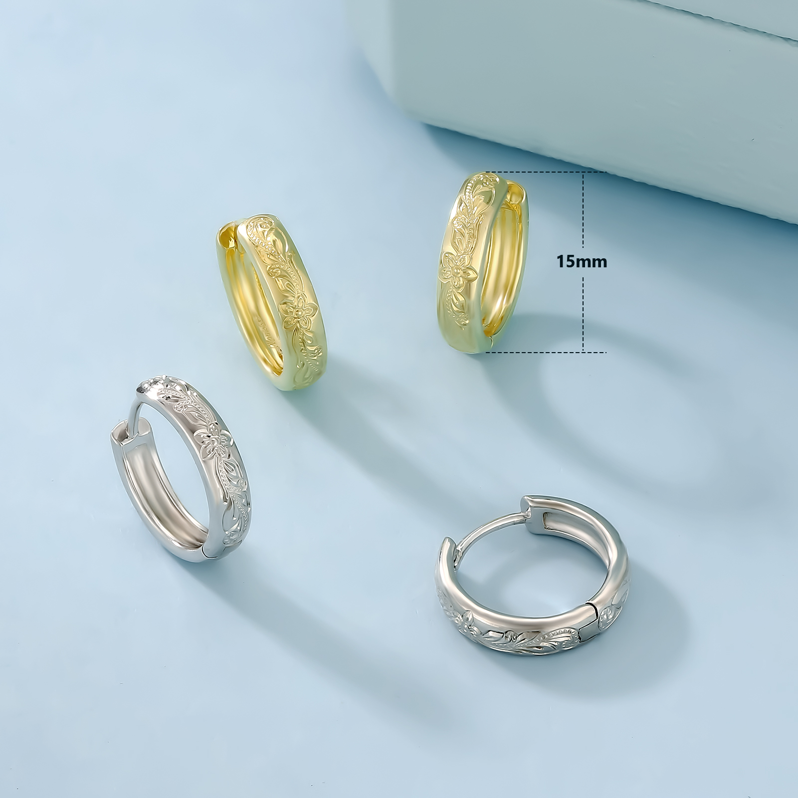 幅15mm ハワイアン フープ ピアス S925 0343 KRKC