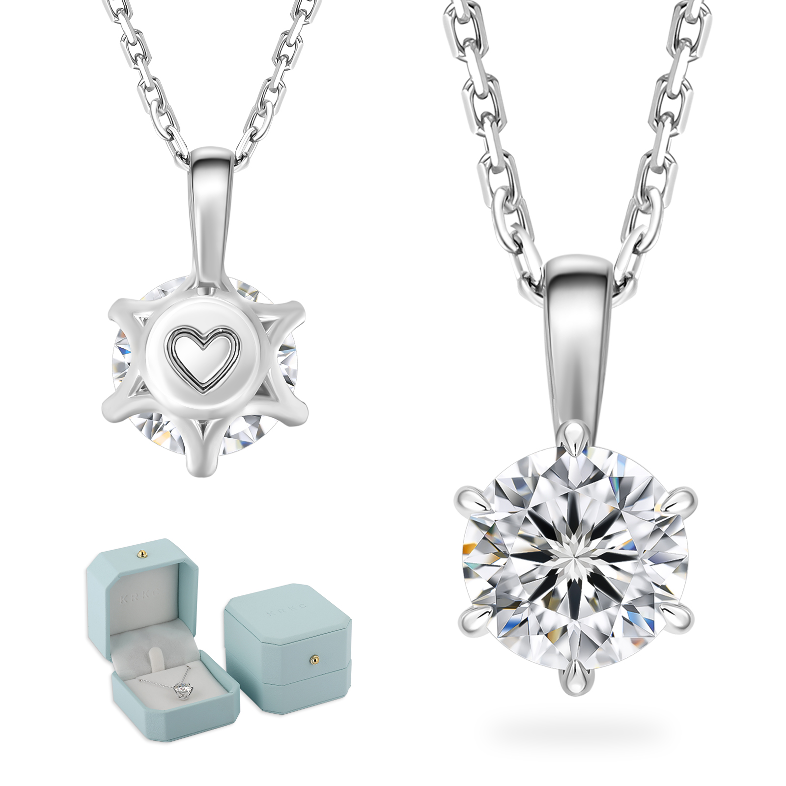 0.5~4.0カラット モアサナイト ペンダント ネックレス レディース VVS1 0144 KRKC