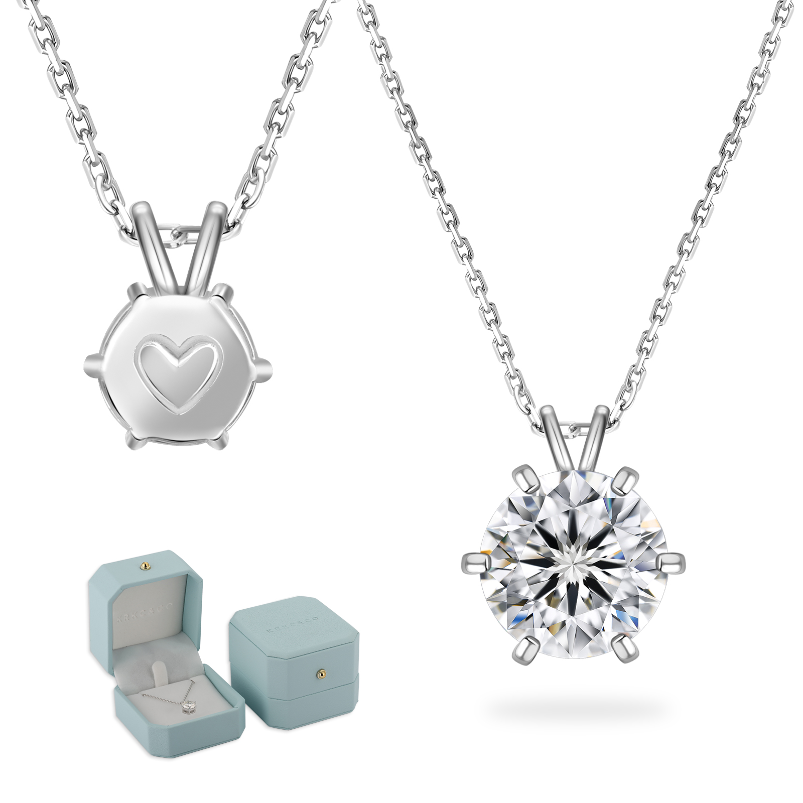 0.5~4.0カラット モアサナイト ペンダント ネックレス レディース VVS1 0420 KRKC